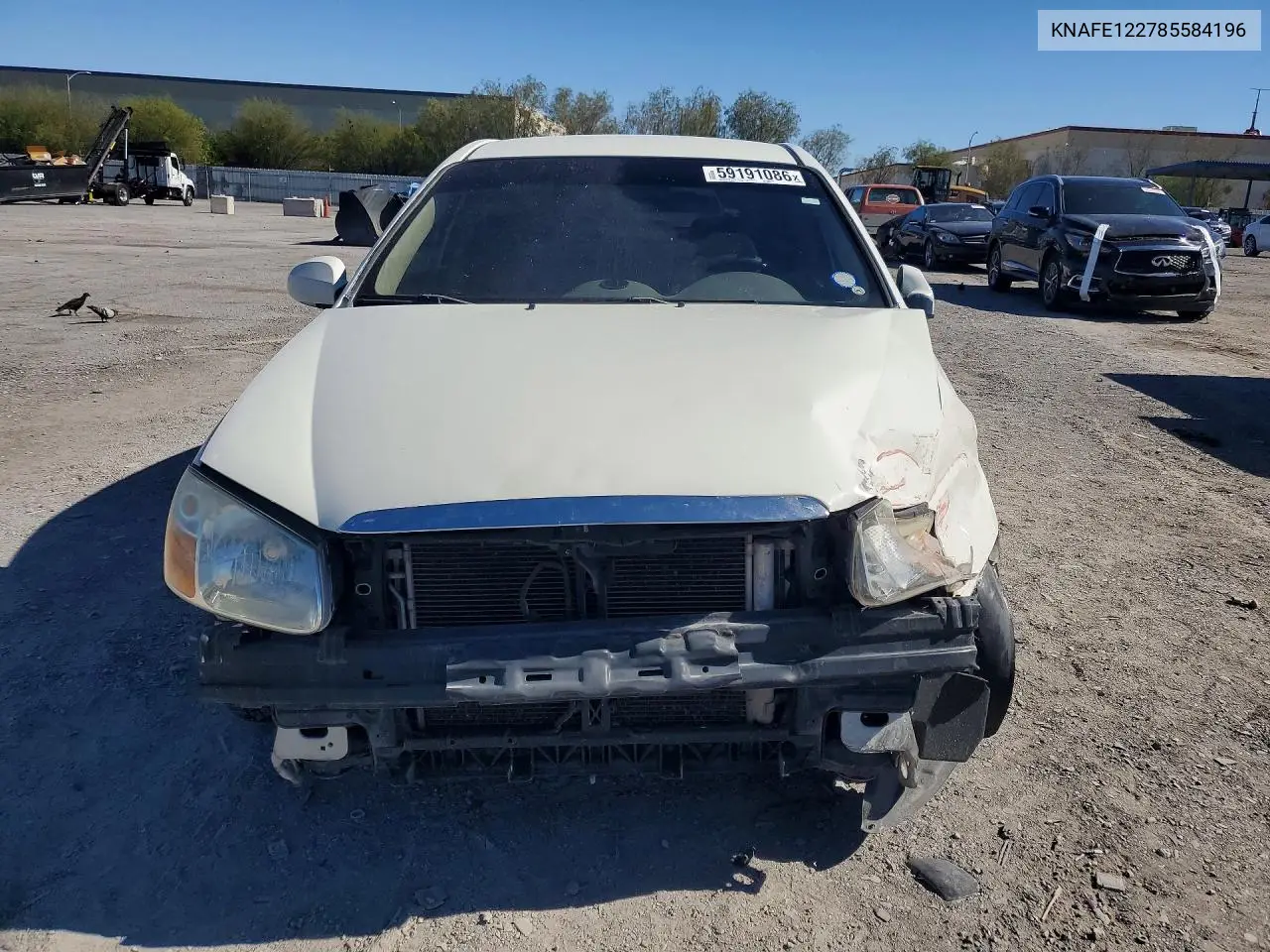 2008 Kia Spectra Lx VIN: KNAFE122785584196 Lot: 59191086