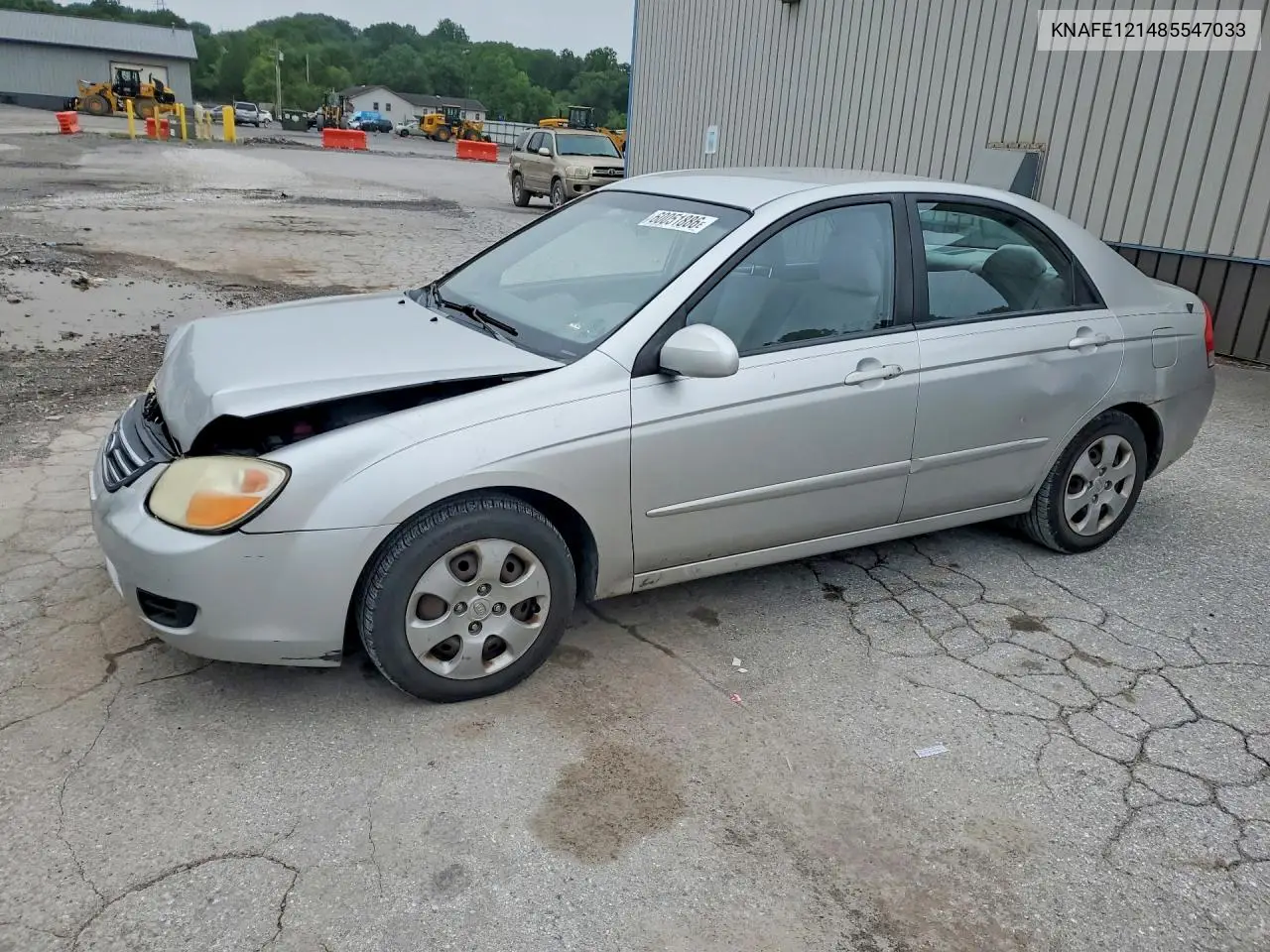 2008 Kia Spectra Ex/Lx/Sx VIN: KNAFE121485547033 Lot: 60051886