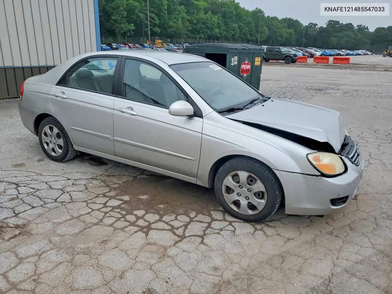 2008 Kia Spectra Ex/Lx/Sx VIN: KNAFE121485547033 Lot: 60051886