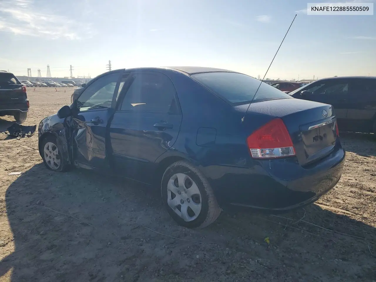 2008 Kia Spectra Lx VIN: KNAFE122885550509 Lot: 75789855