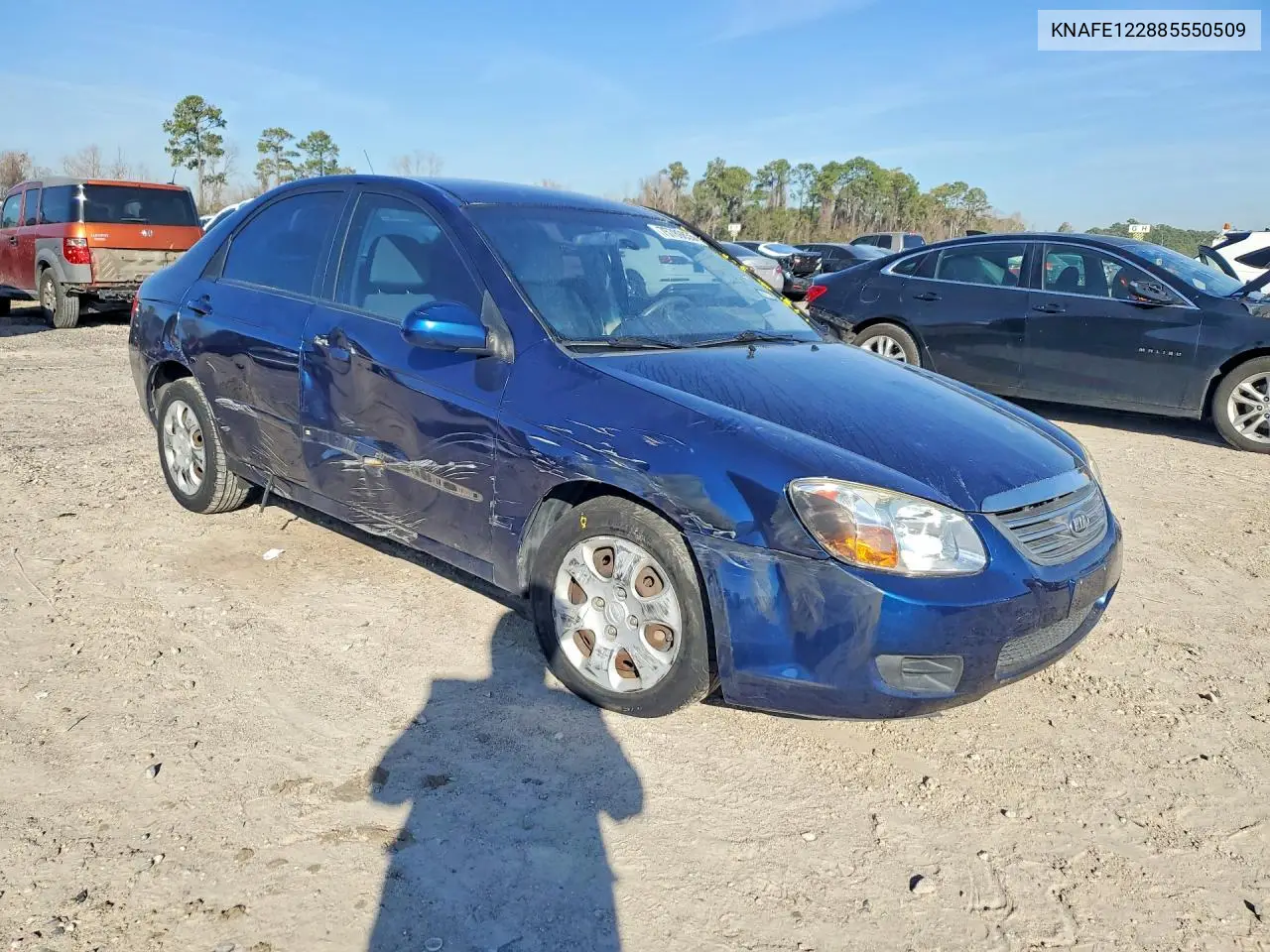 2008 Kia Spectra Lx VIN: KNAFE122885550509 Lot: 75789855
