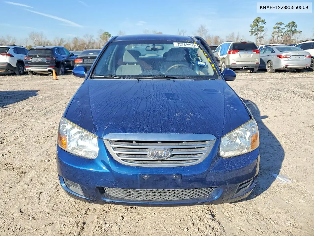2008 Kia Spectra Lx VIN: KNAFE122885550509 Lot: 75789855