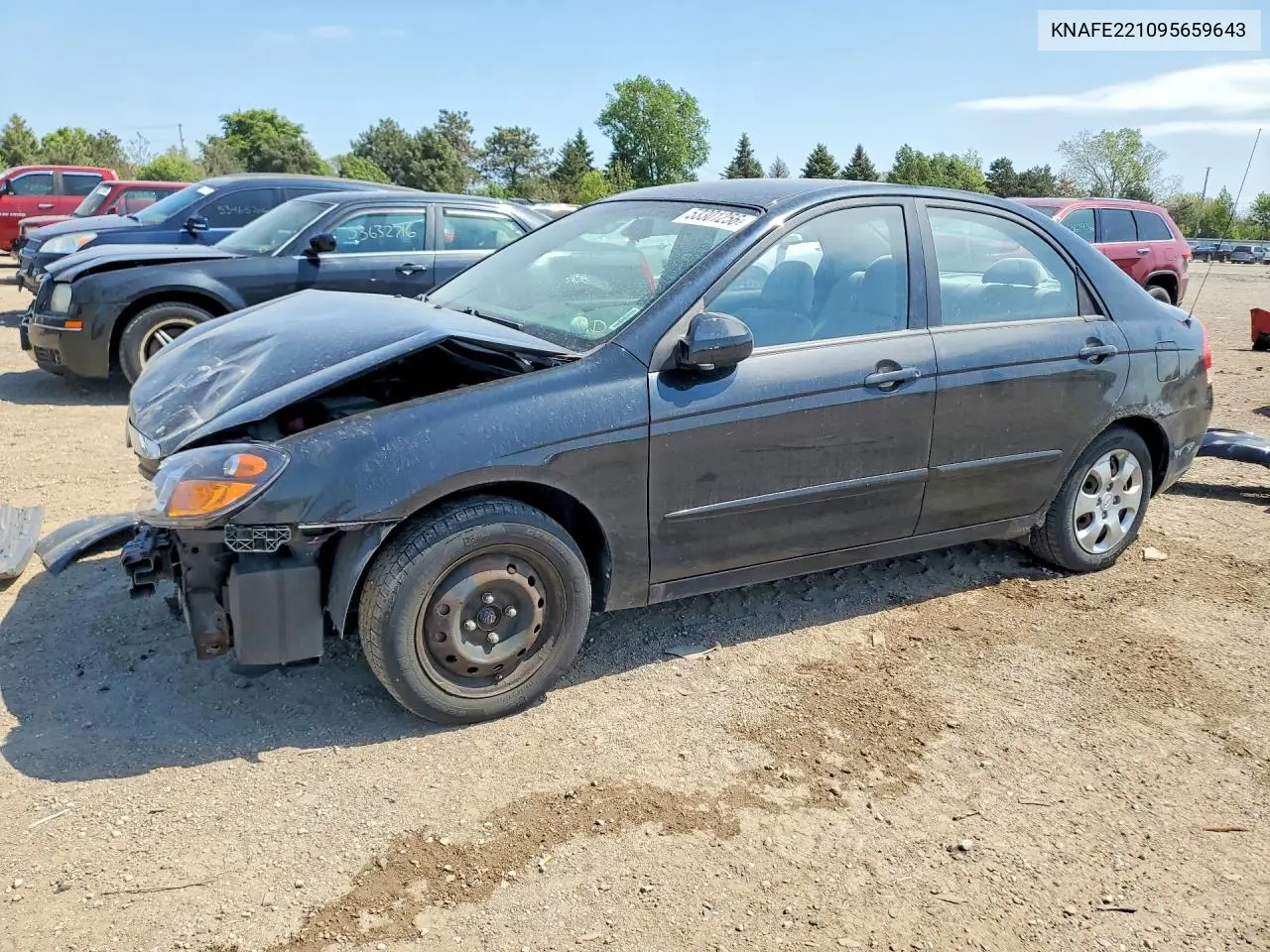 2009 Kia Spectra Lx VIN: KNAFE221095659643 Lot: 53301256