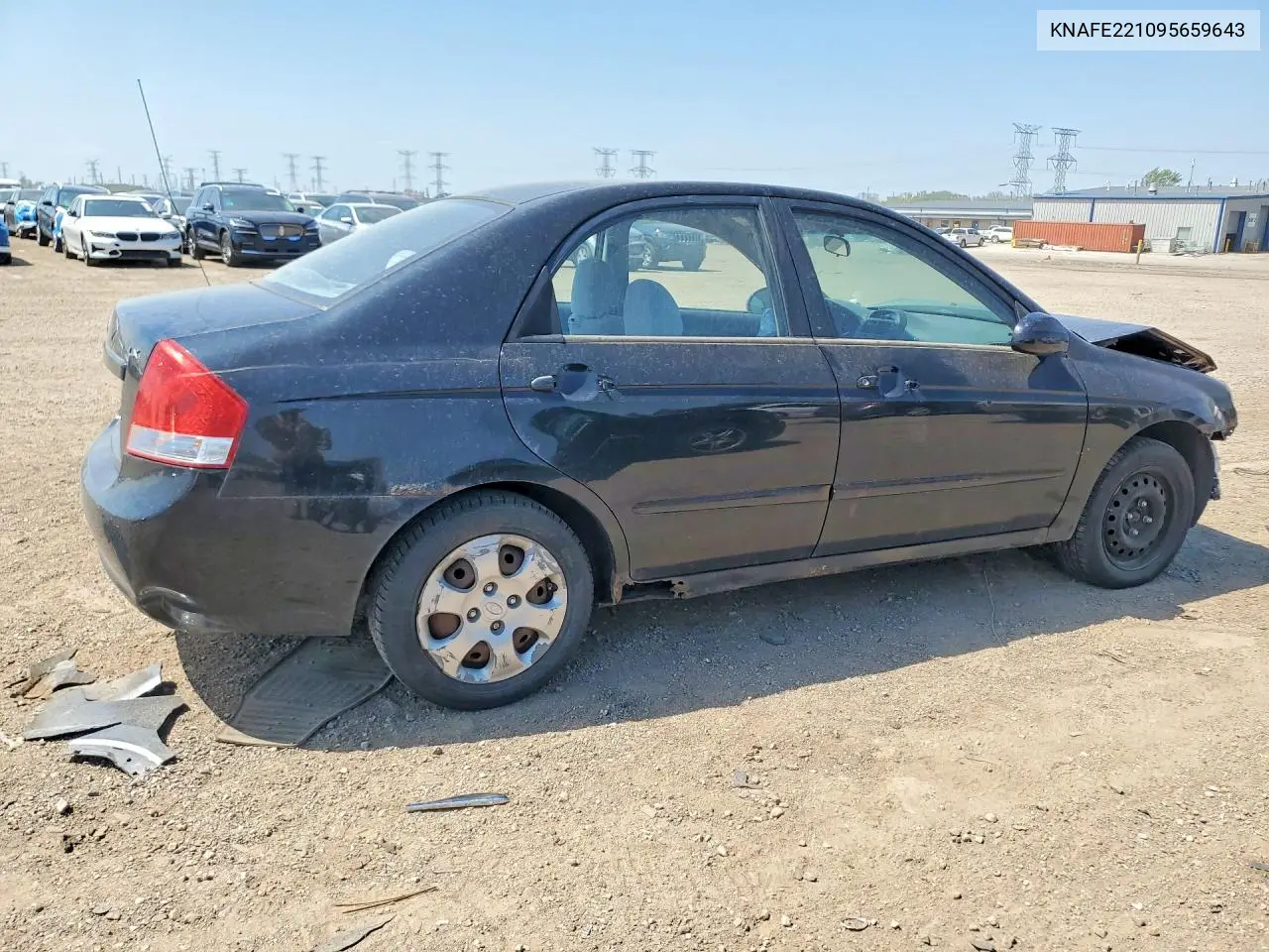 2009 Kia Spectra Lx VIN: KNAFE221095659643 Lot: 53301256
