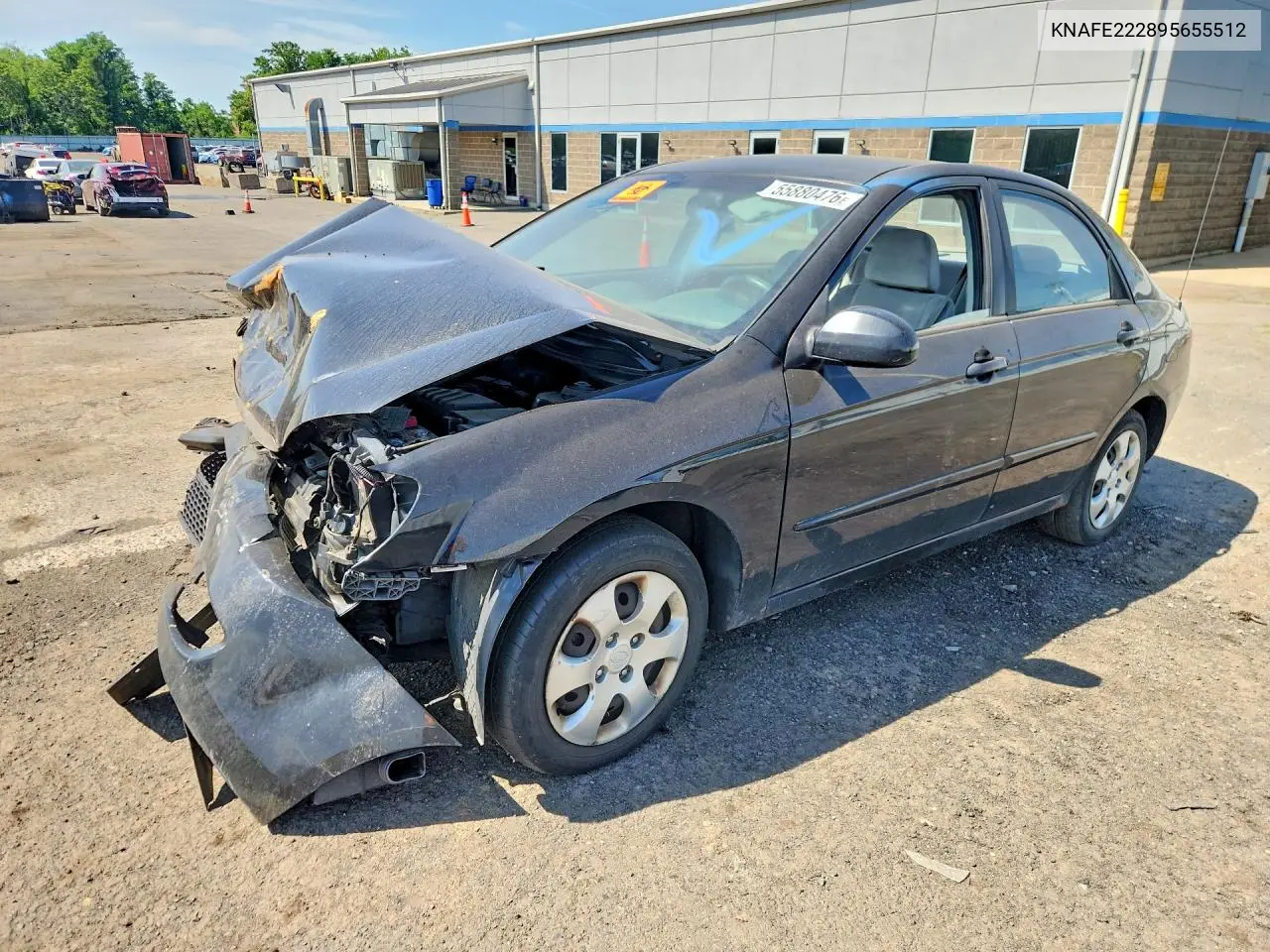 2009 Kia Spectra Lx VIN: KNAFE222895655512 Lot: 55880476