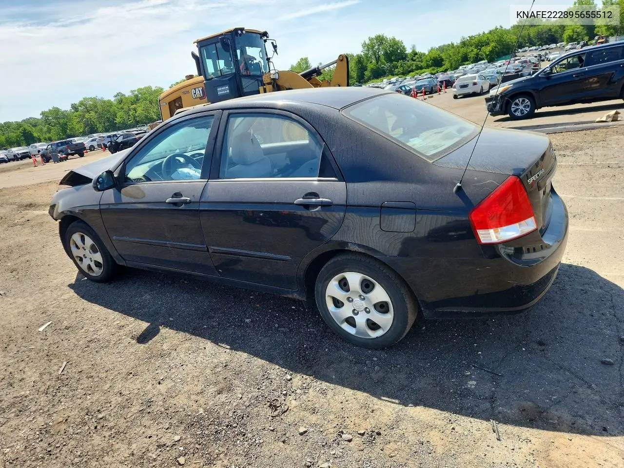 2009 Kia Spectra Lx VIN: KNAFE222895655512 Lot: 55880476