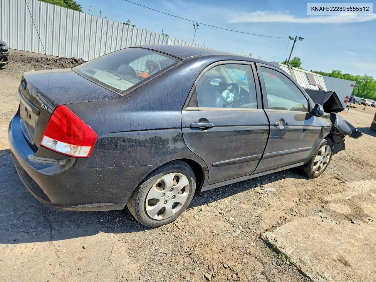 2009 Kia Spectra Lx VIN: KNAFE222895655512 Lot: 55880476