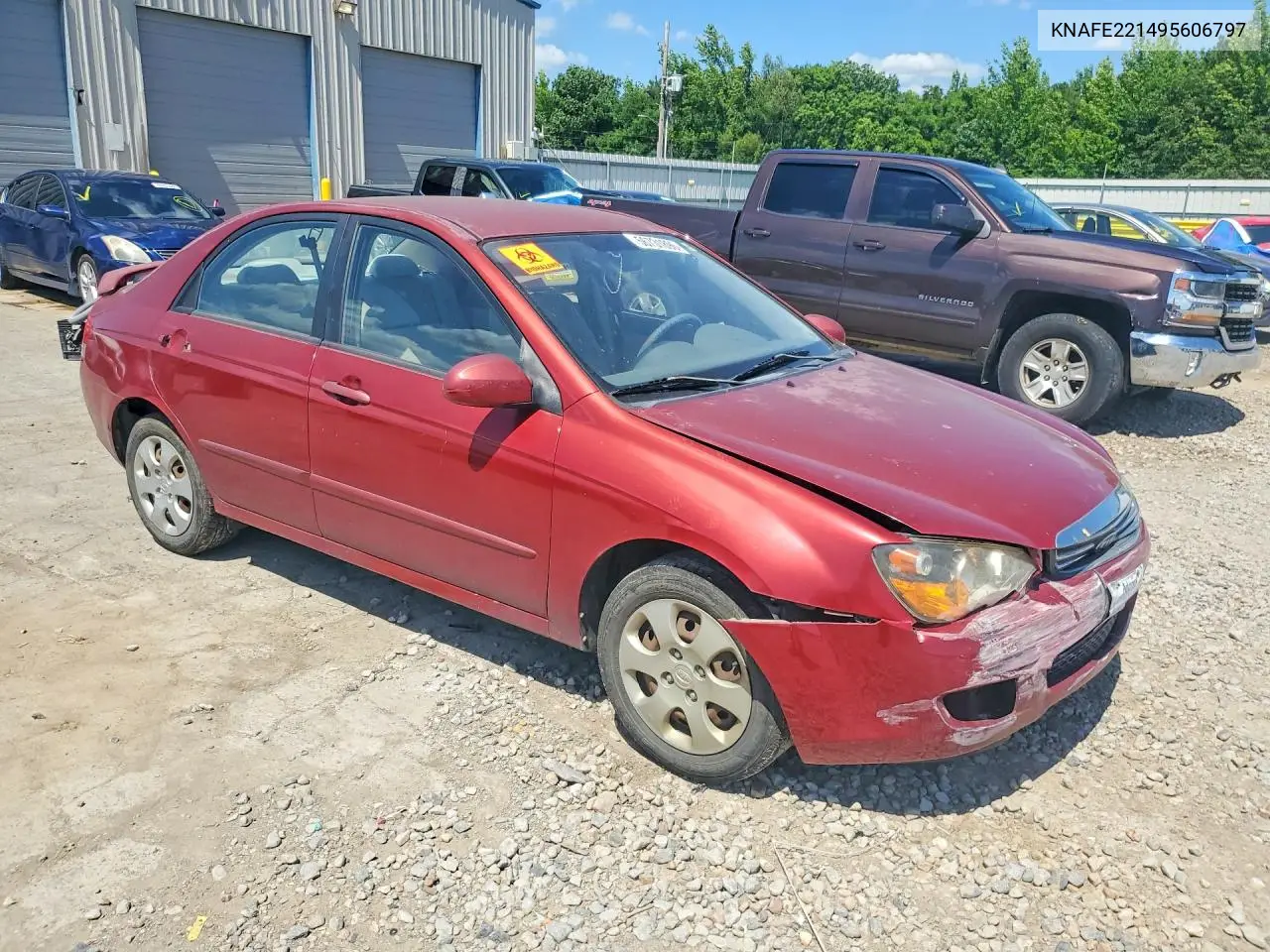 2009 Kia Spectra Ex/Lx/Sx VIN: KNAFE221495606797 Lot: 56731896