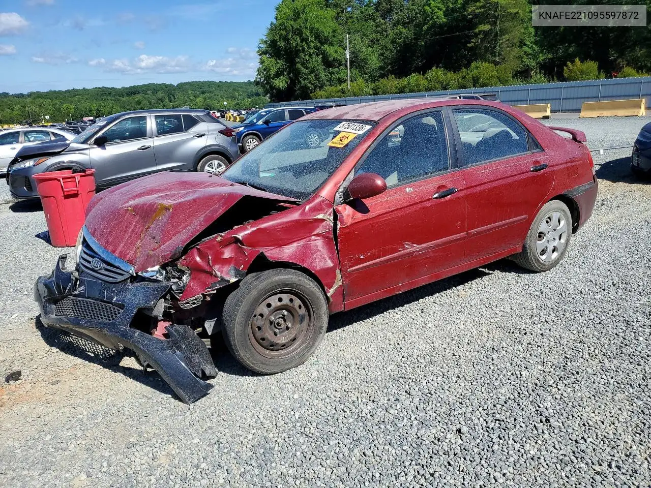 2009 Kia Spectra Lx VIN: KNAFE221095597872 Lot: 57501336