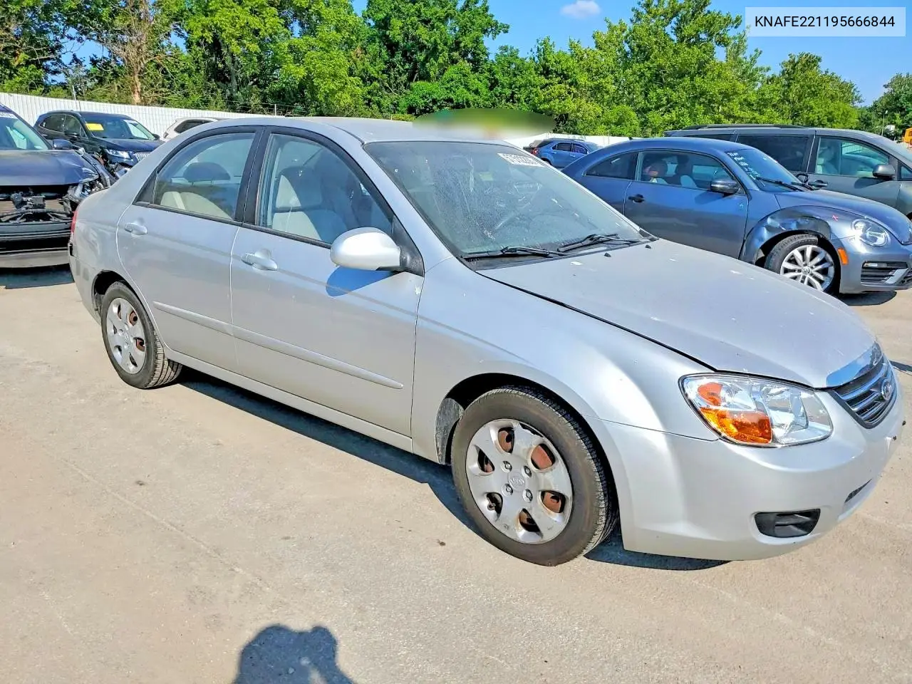 2009 Kia Spectra Lx VIN: KNAFE221195666844 Lot: 57512206