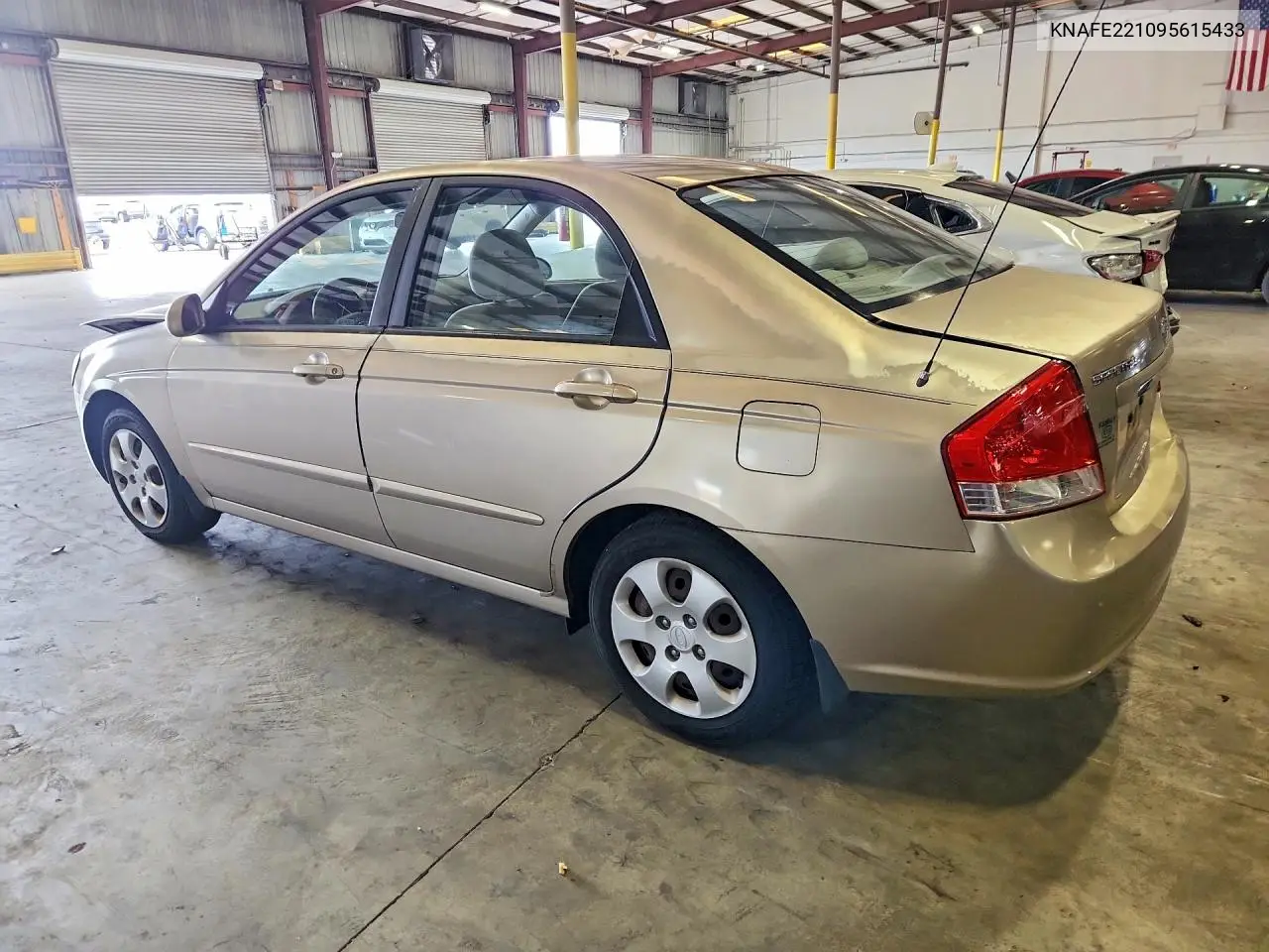 2009 Kia Spectra Lx VIN: KNAFE221095615433 Lot: 59257706