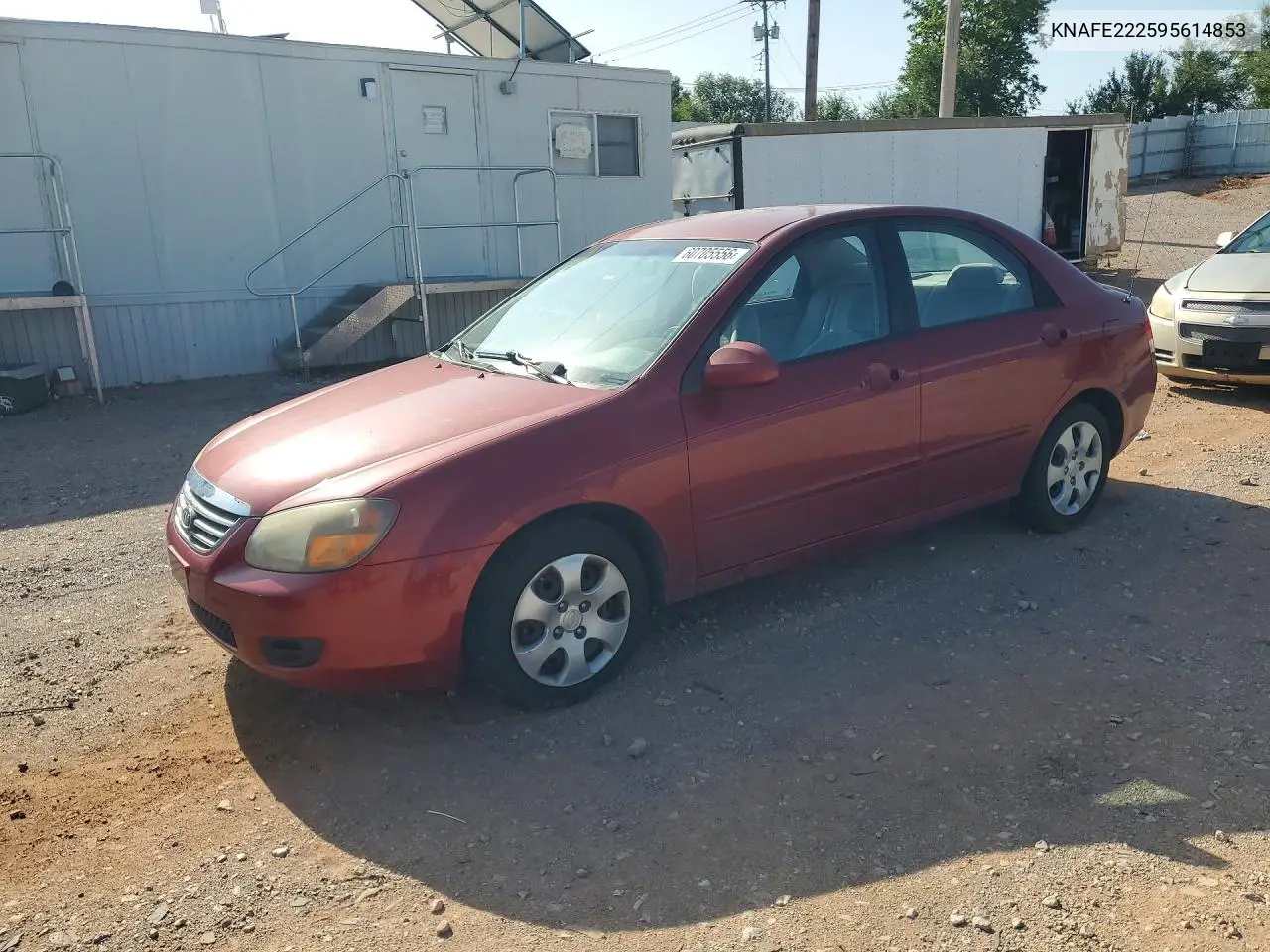 2009 Kia Spectra Lx VIN: KNAFE222595614853 Lot: 60705556