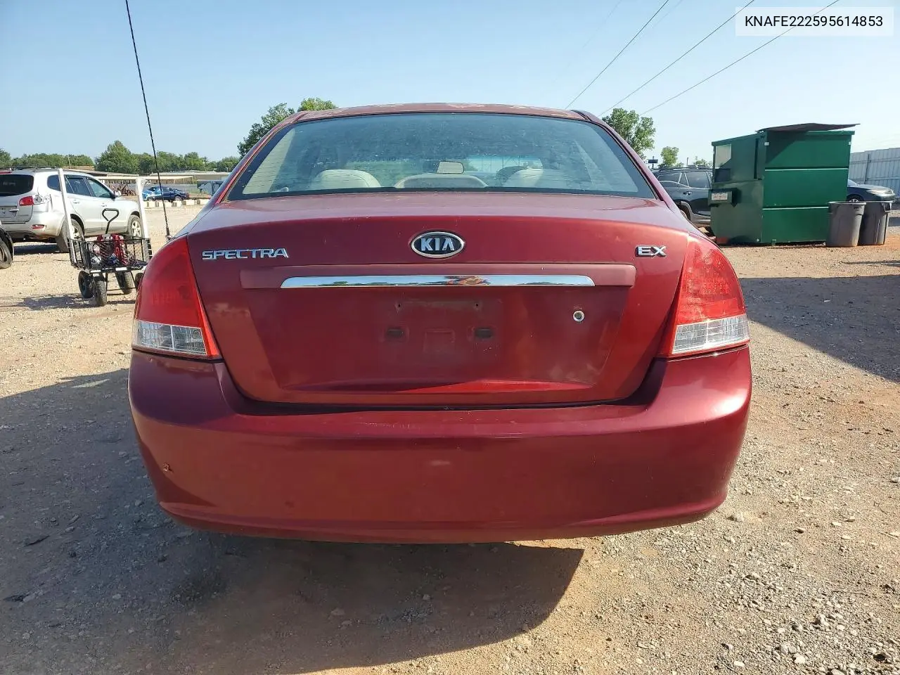 2009 Kia Spectra Lx VIN: KNAFE222595614853 Lot: 60705556