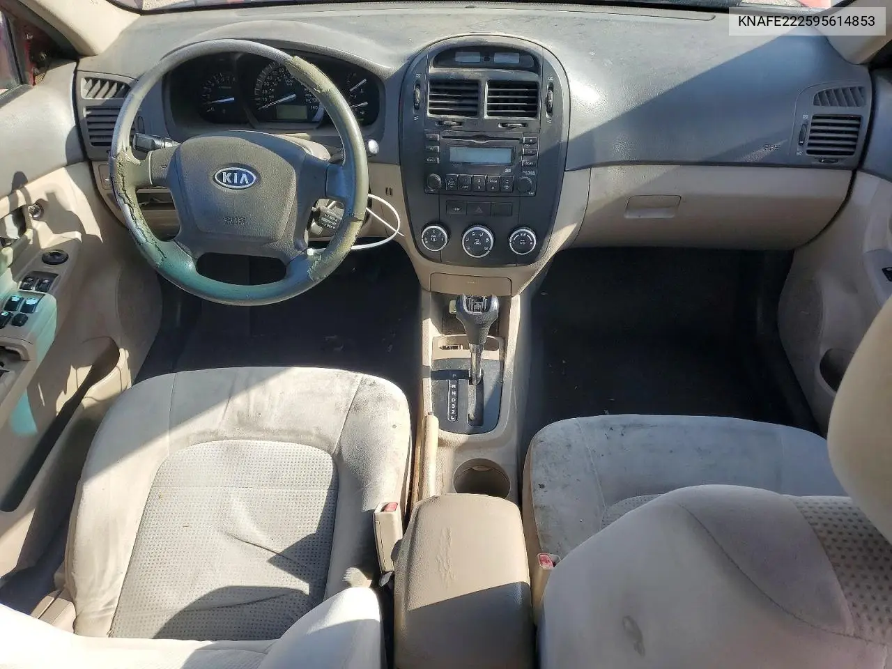 2009 Kia Spectra Lx VIN: KNAFE222595614853 Lot: 60705556