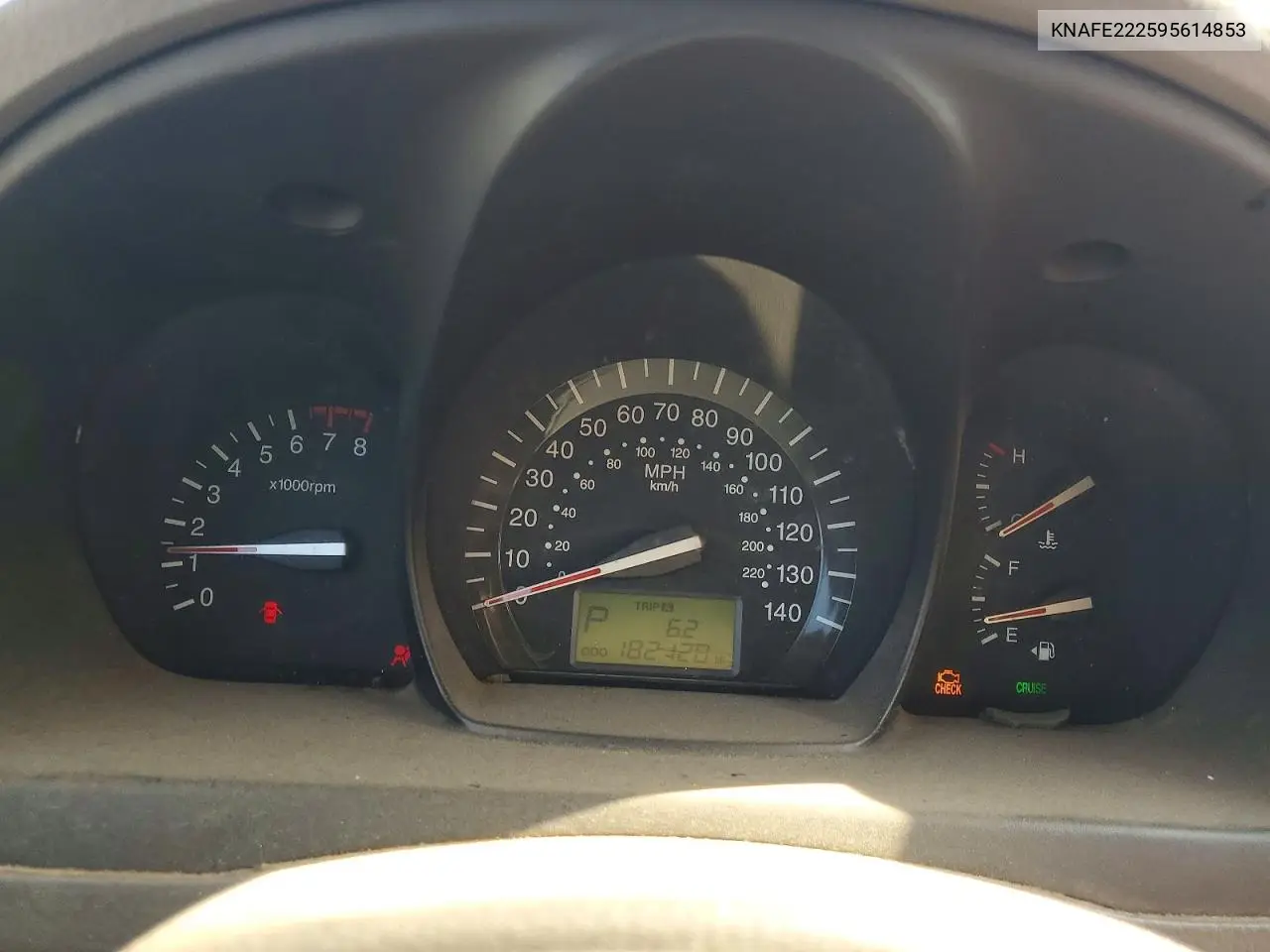2009 Kia Spectra Lx VIN: KNAFE222595614853 Lot: 60705556