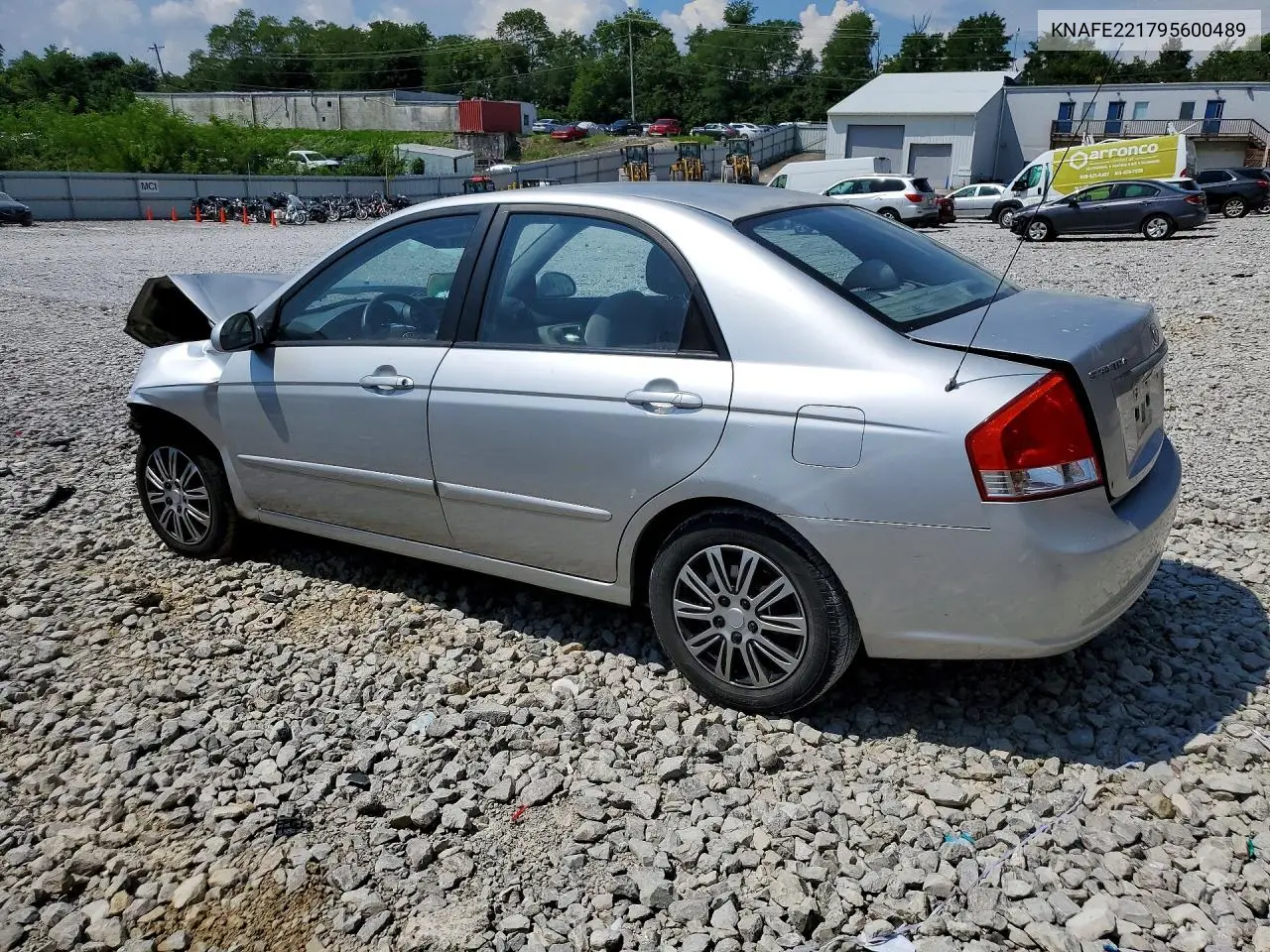 2009 Kia Spectra Lx VIN: KNAFE221795600489 Lot: 61557506