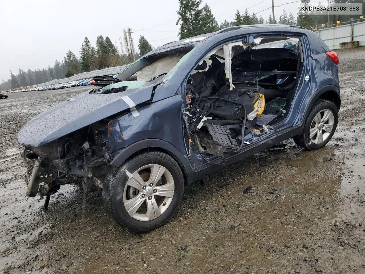 2011 Kia Sportage Lx VIN: KNDPB3A21B7031388 Lot: 72663105