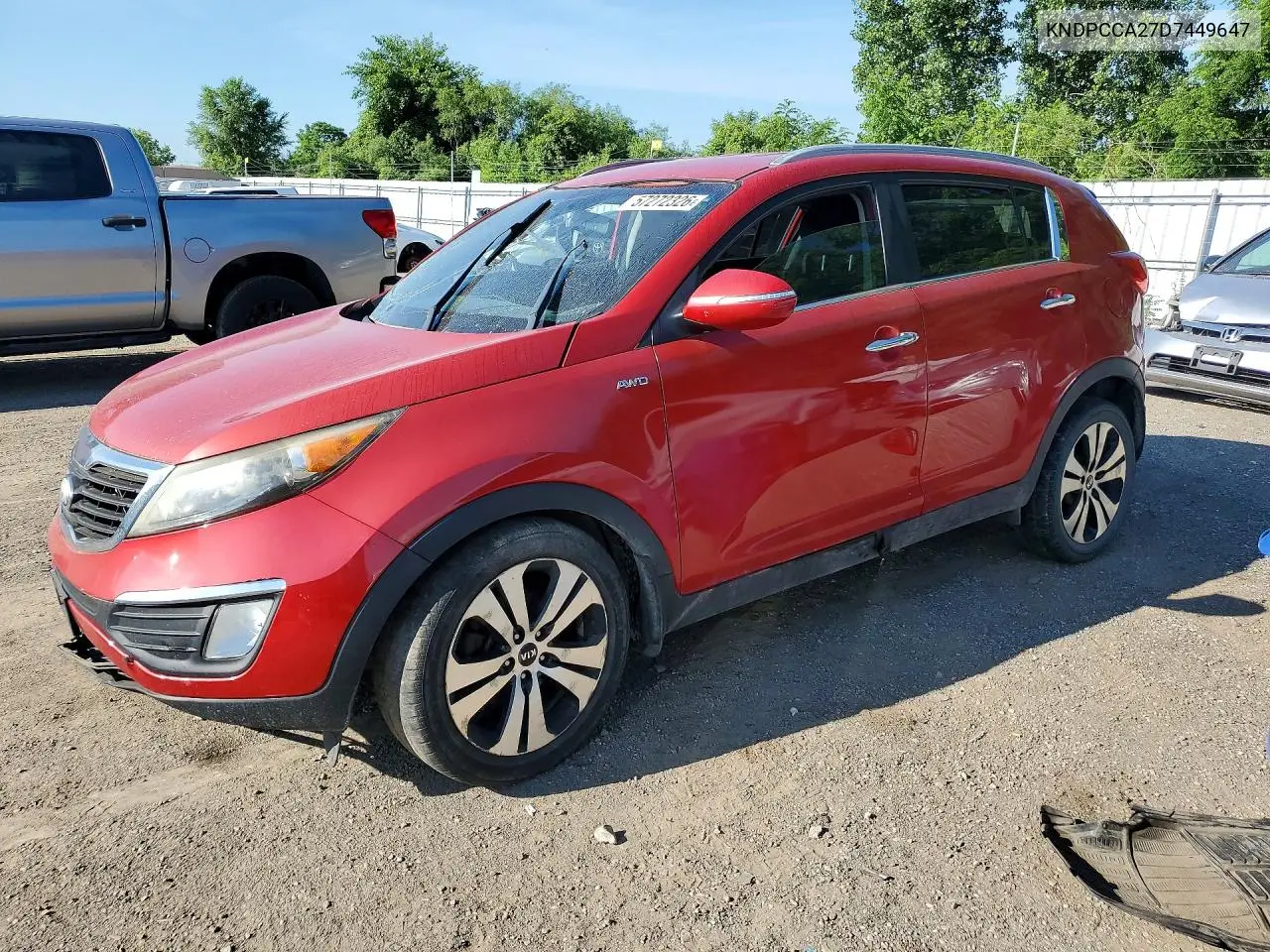 2013 Kia Sportage Ex VIN: KNDPCCA27D7449647 Lot: 57272326