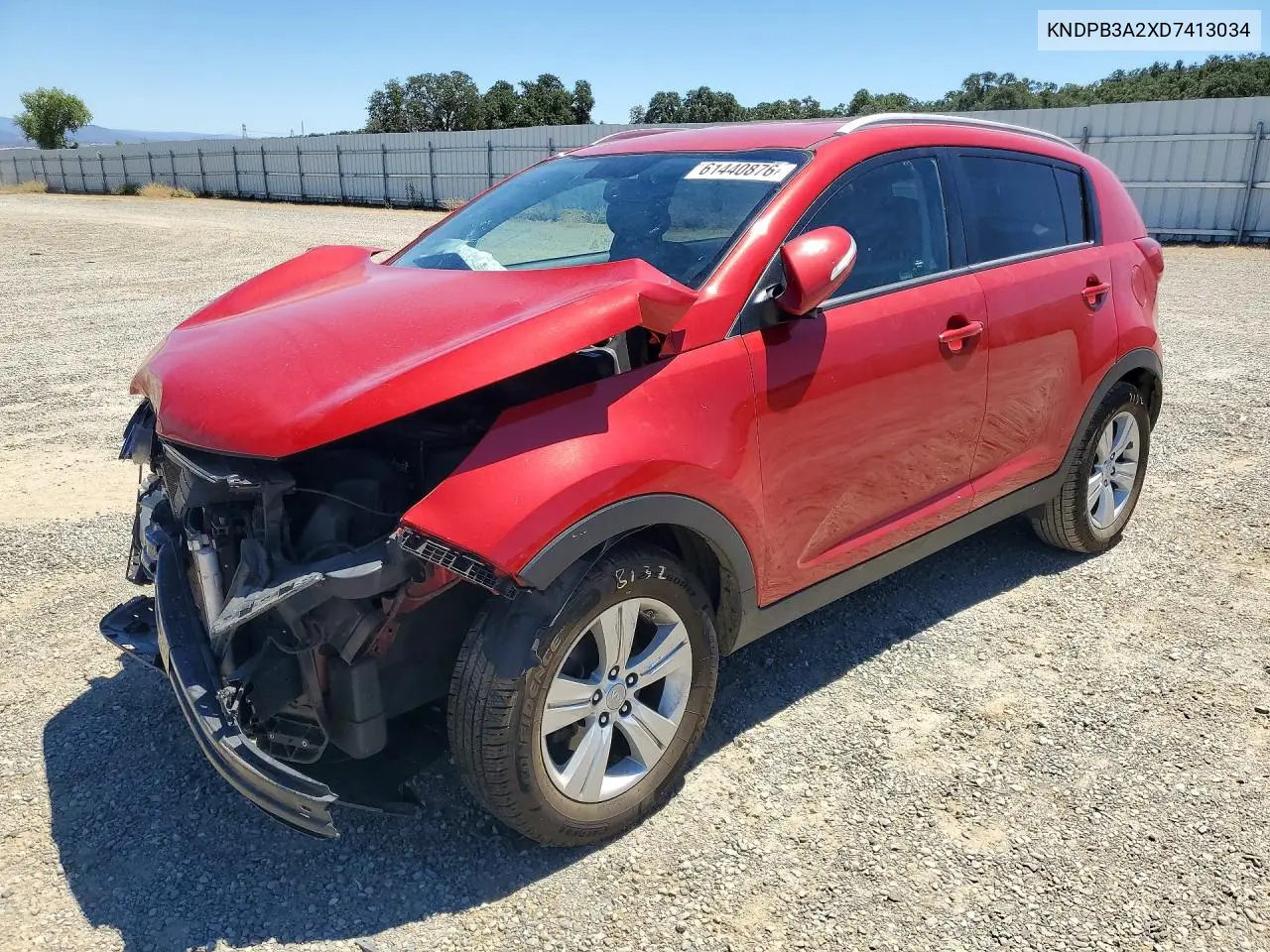 2013 Kia Sportage Lx VIN: KNDPB3A2XD7413034 Lot: 61440876
