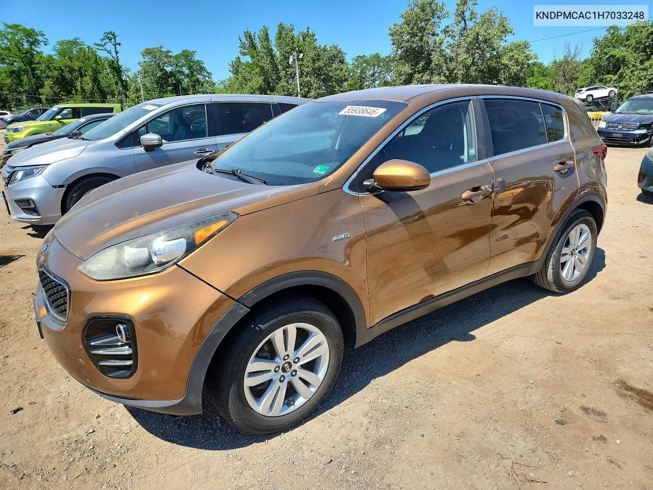 2017 Kia Sportage Lx VIN: KNDPMCAC1H7033248 Lot: 55938646