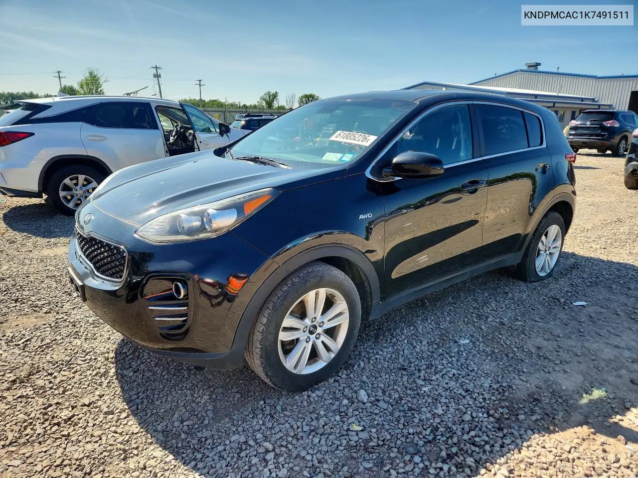 2019 Kia Sportage Lx VIN: KNDPMCAC1K7491511 Lot: 61805226