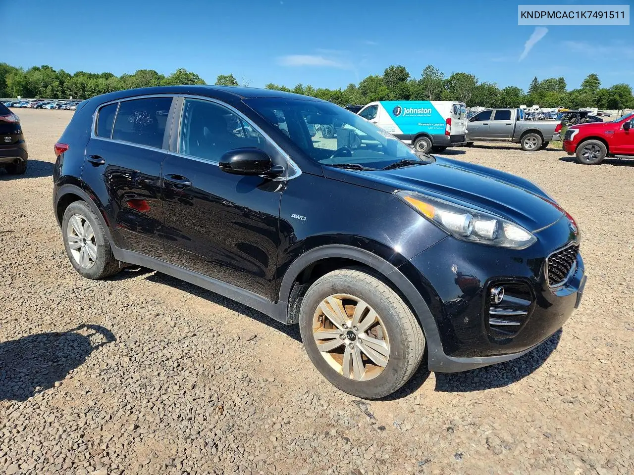 2019 Kia Sportage Lx VIN: KNDPMCAC1K7491511 Lot: 61805226