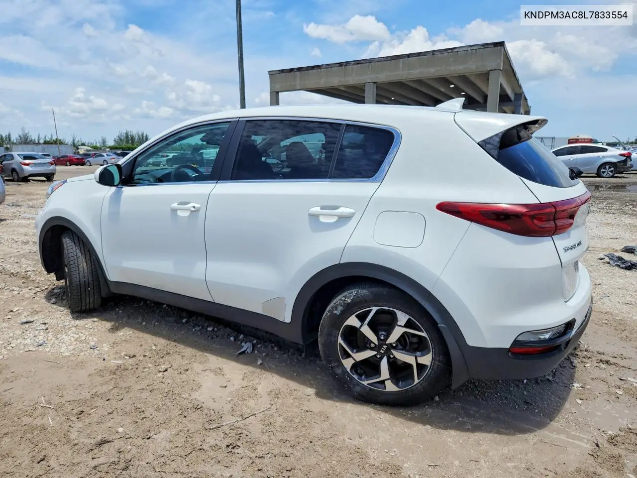 2020 Kia Sportage Lx VIN: KNDPM3AC8L7833554 Lot: 61695206