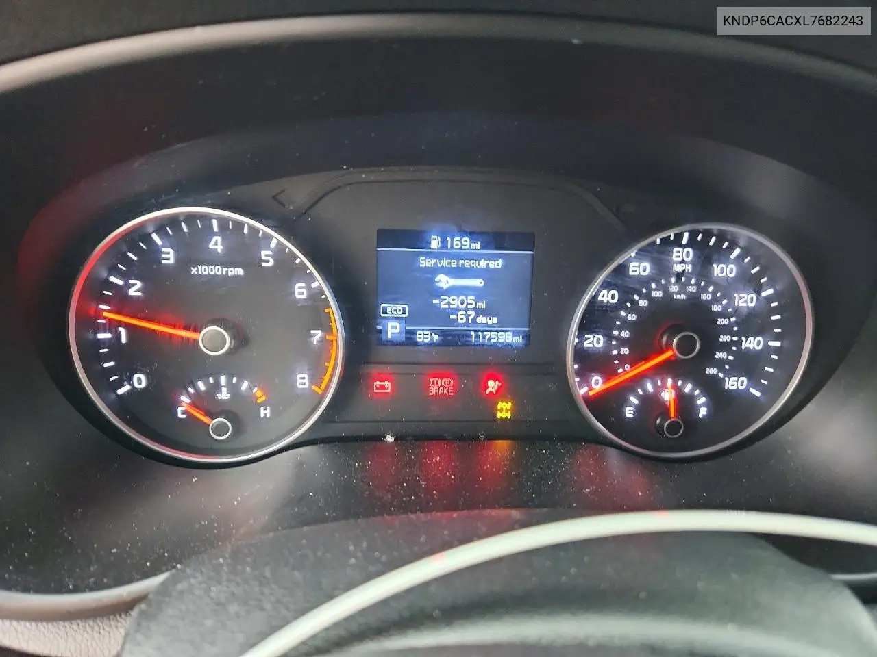 2020 Kia Sportage S VIN: KNDP6CACXL7682243 Lot: 62158736