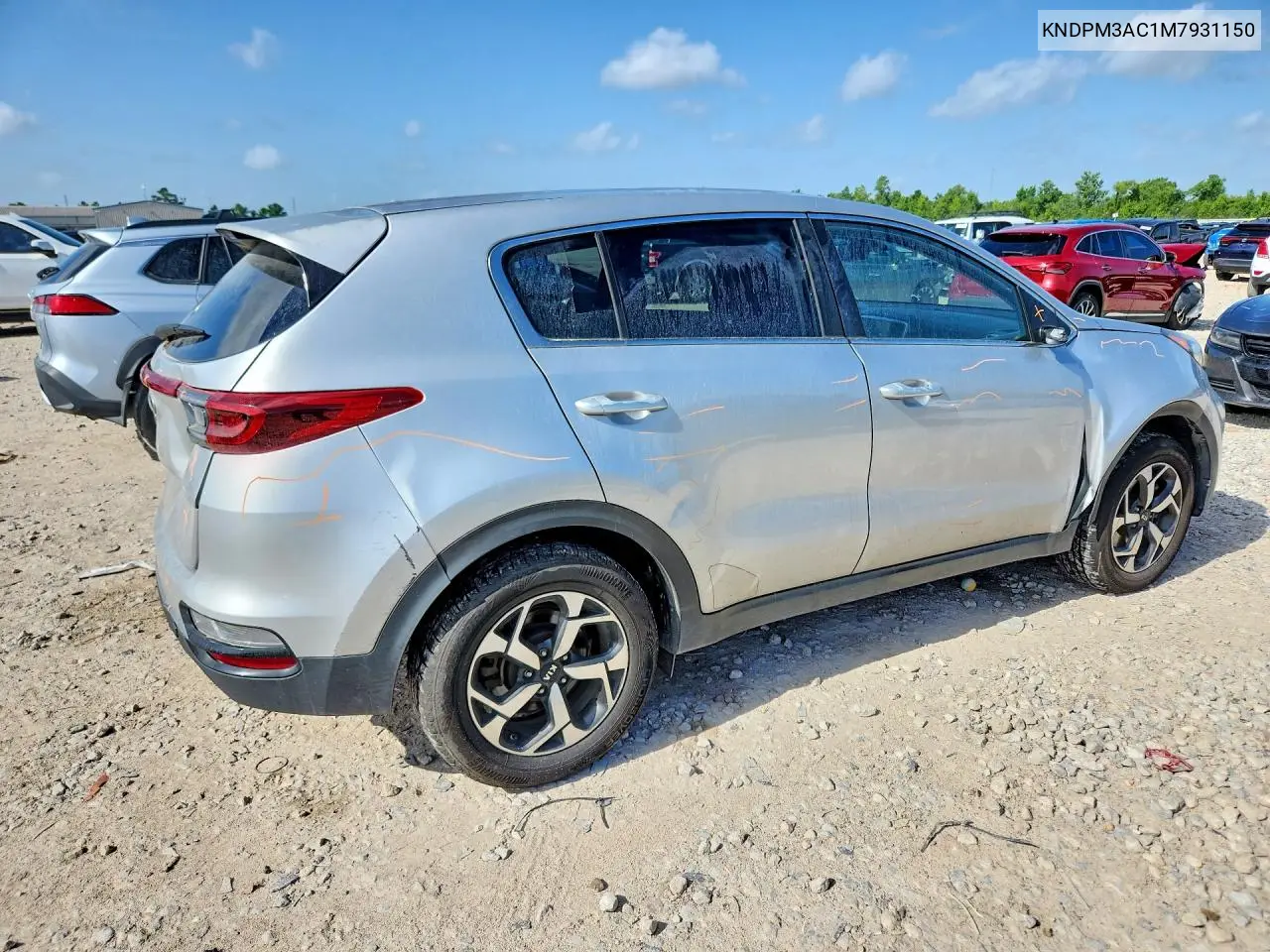 2021 Kia Sportage Lx VIN: KNDPM3AC1M7931150 Lot: 57079826