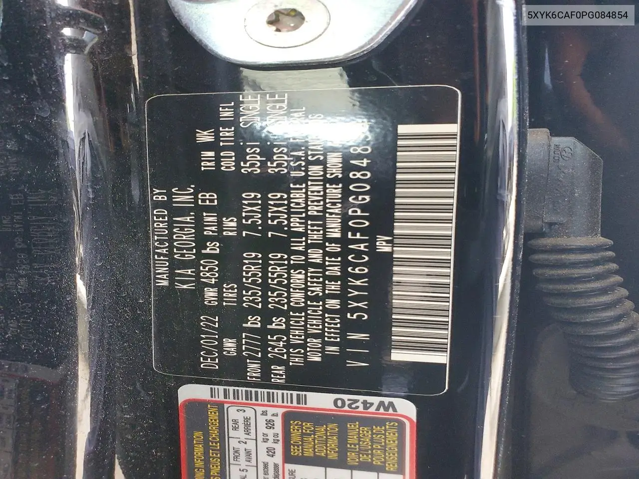 2023 Kia Sportage VIN: 5XYK6CAF0PG084854 Lot: 57209836