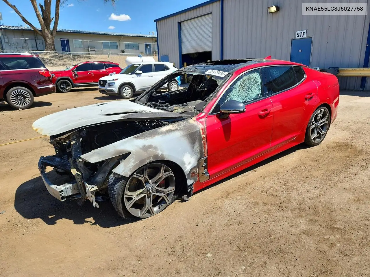 2018 Kia Stinger Gt2 VIN: KNAE55LC8J6027758 Lot: 53176416
