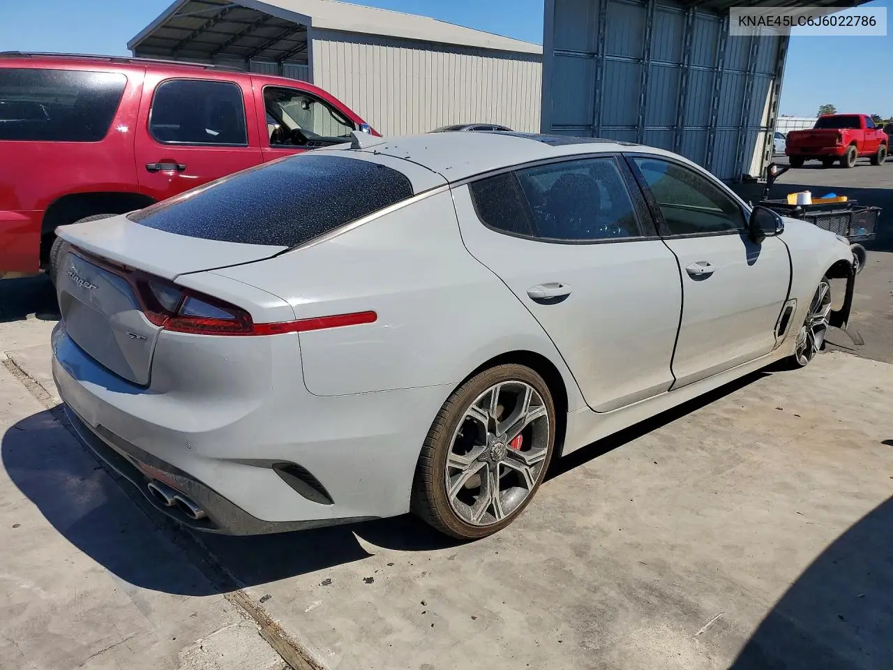 2018 Kia Stinger Gt1 VIN: KNAE45LC6J6022786 Lot: 60093596