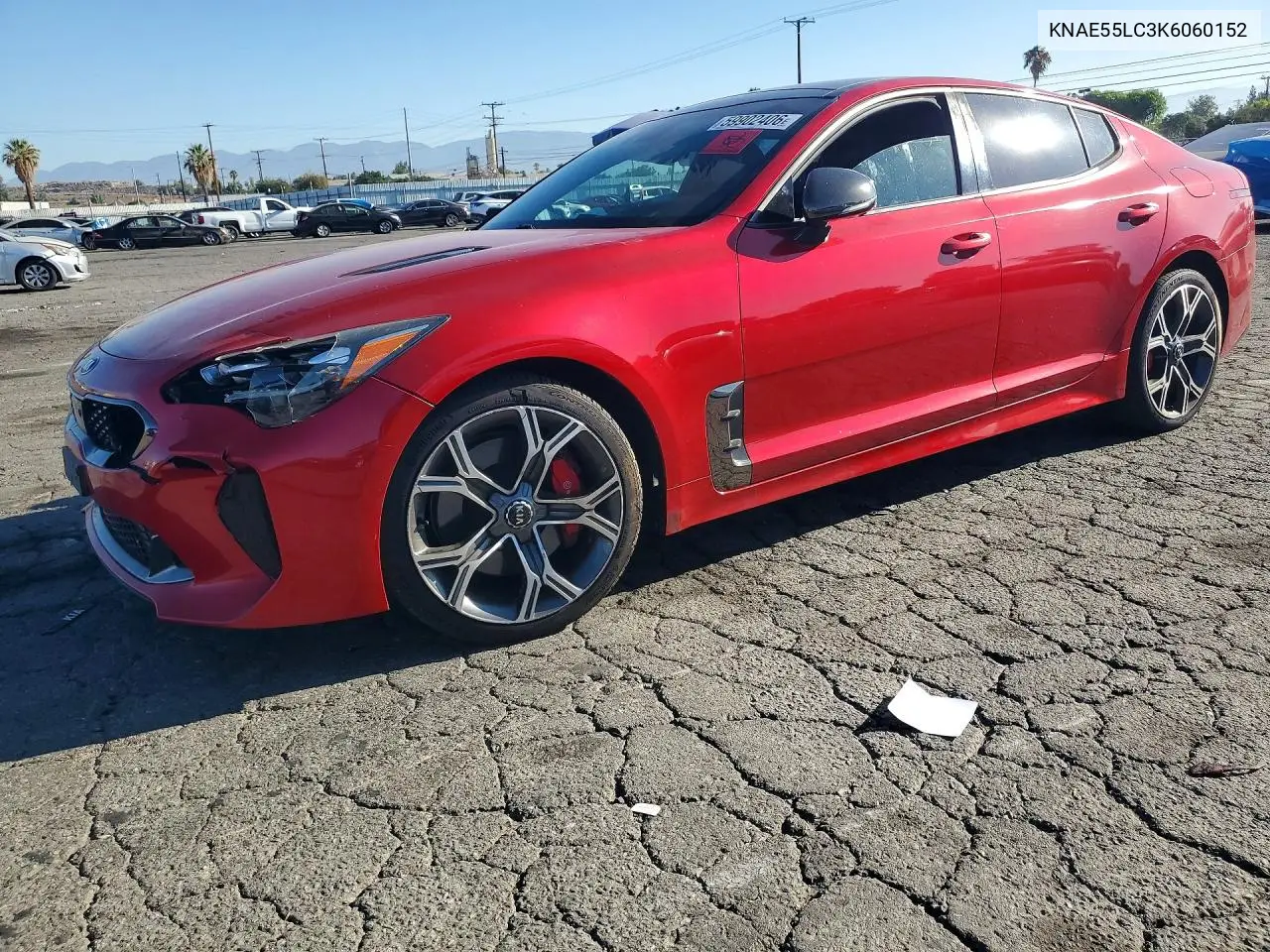 2019 Kia Stinger Gt2 VIN: KNAE55LC3K6060152 Lot: 59902406