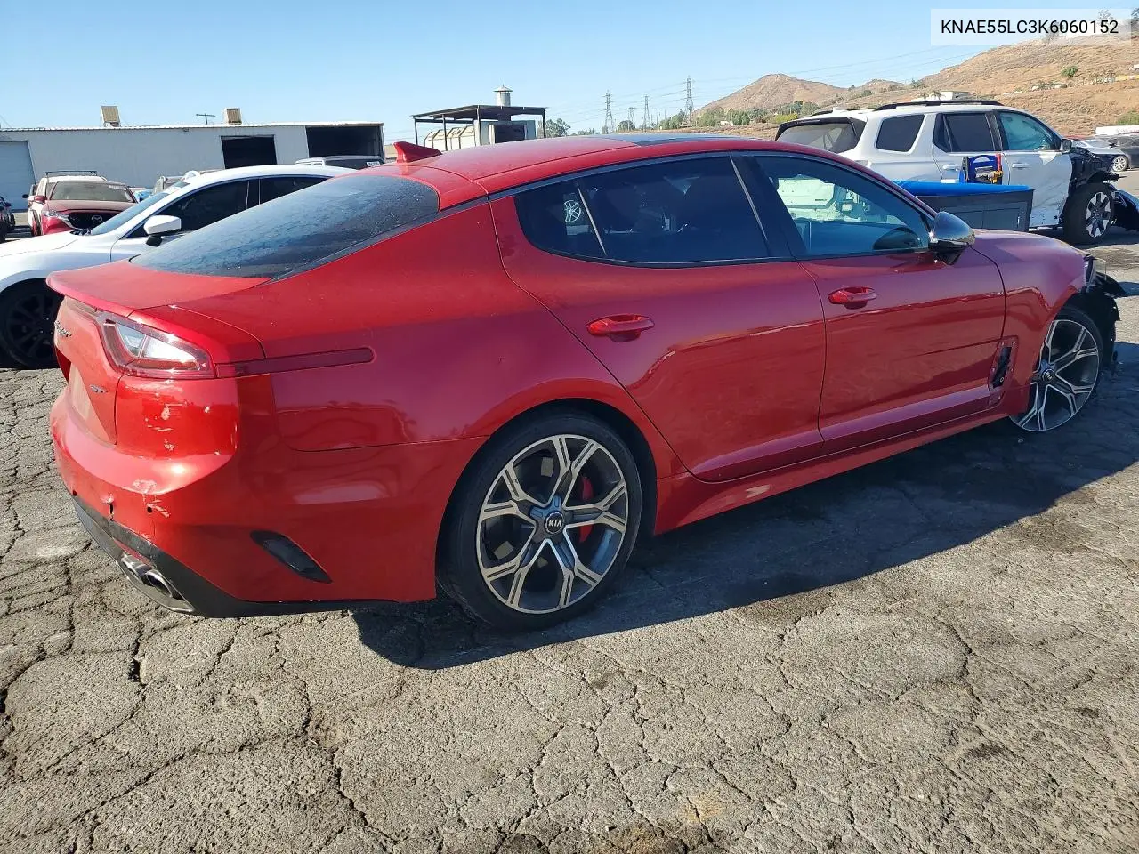2019 Kia Stinger Gt2 VIN: KNAE55LC3K6060152 Lot: 59902406