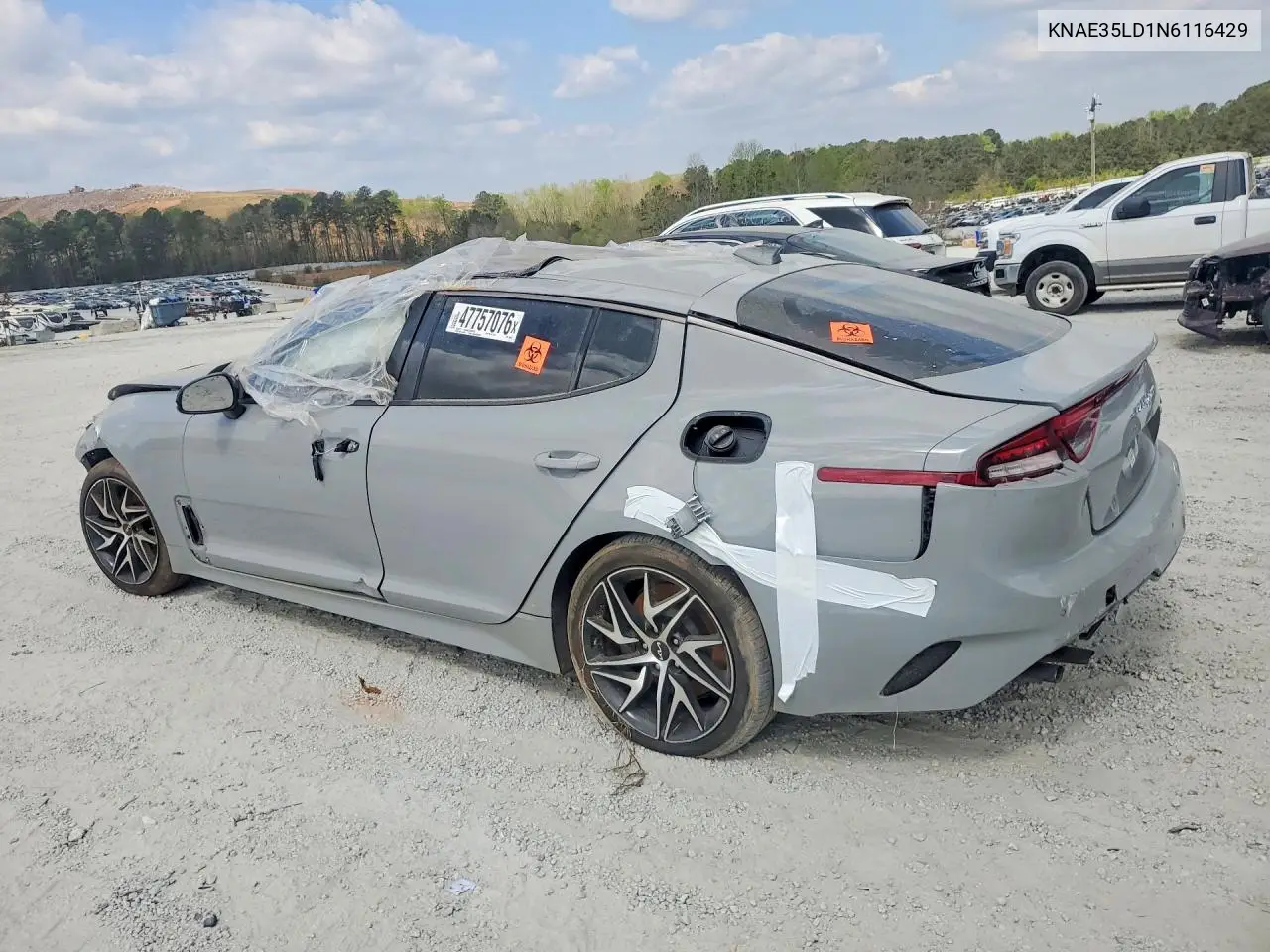 2022 Kia Stinger Gt-Line VIN: KNAE35LD1N6116429 Lot: 47757076