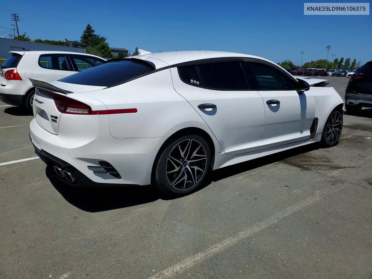 2022 Kia Stinger Gt Line VIN: KNAE35LD9N6106375 Lot: 52030686