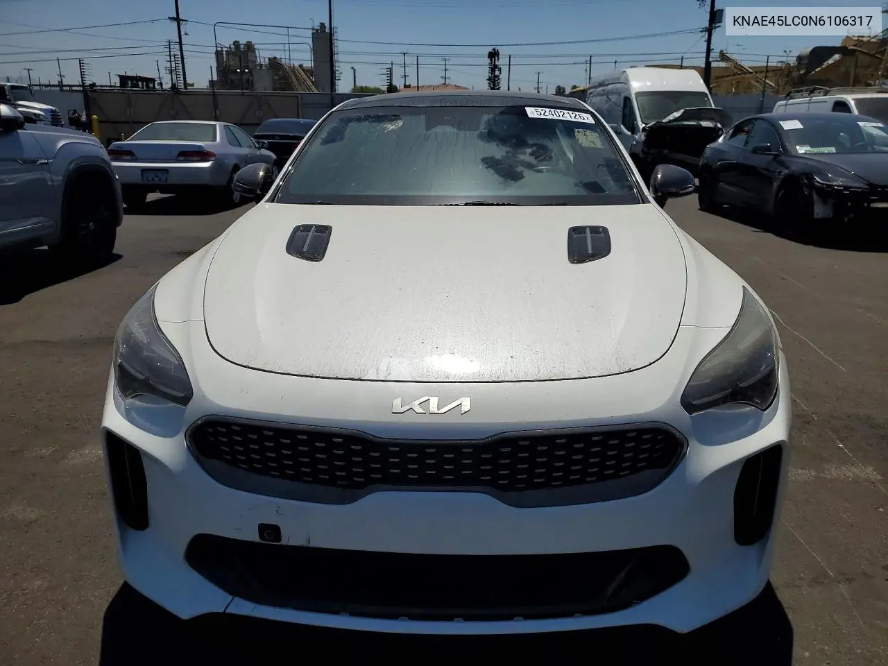 2022 Kia Stinger VIN: KNAE45LC0N6106317 Lot: 52402126