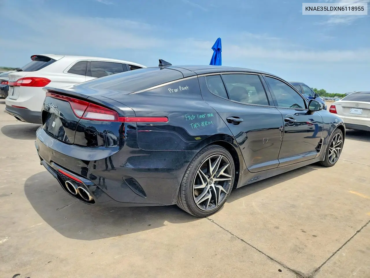 2022 Kia Stinger Gt Line VIN: KNAE35LDXN6118955 Lot: 53848446