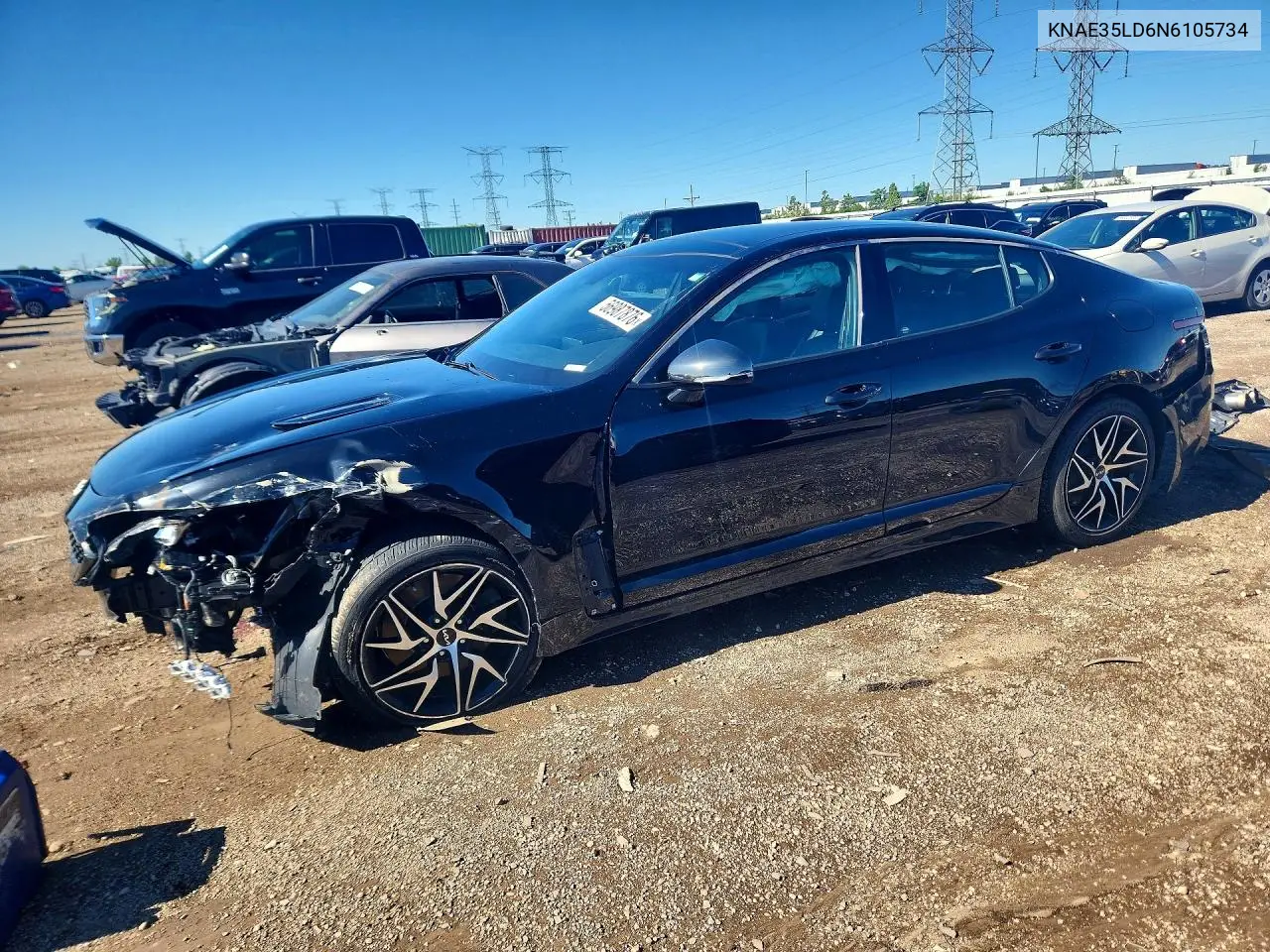 2022 Kia Stinger Gt Line VIN: KNAE35LD6N6105734 Lot: 56987876