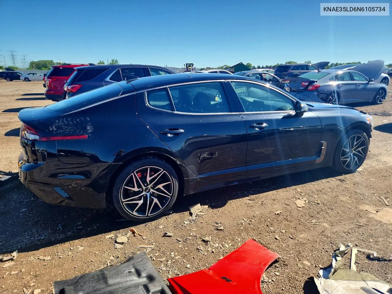 2022 Kia Stinger Gt Line VIN: KNAE35LD6N6105734 Lot: 56987876