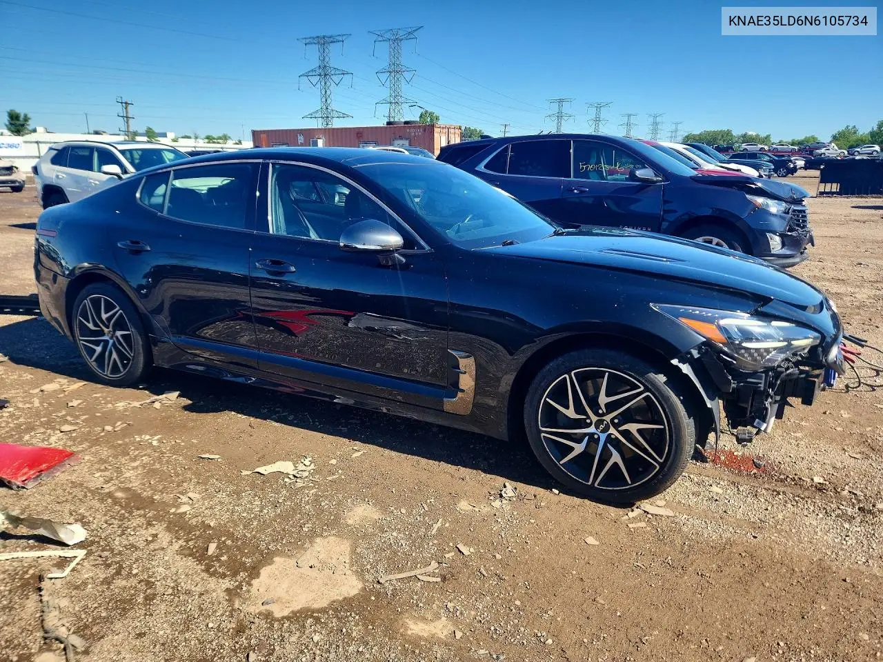 2022 Kia Stinger Gt Line VIN: KNAE35LD6N6105734 Lot: 56987876