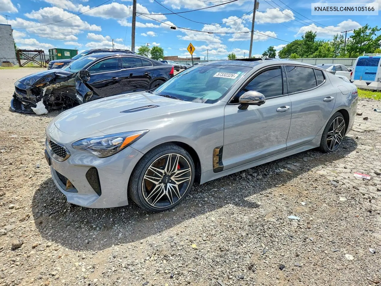 2022 Kia Stinger Gt2 VIN: KNAE55LC4N6105166 Lot: 57332326