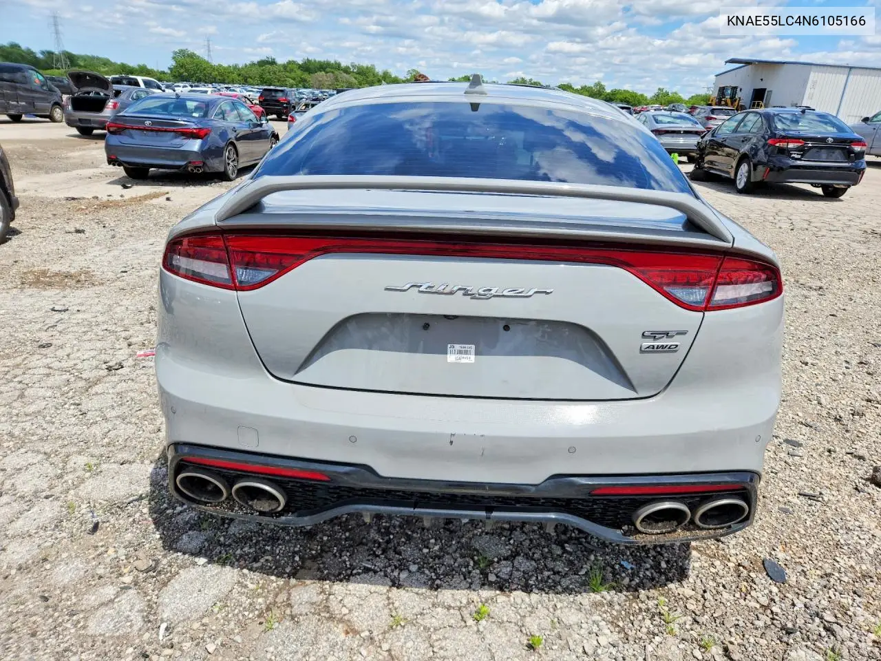 2022 Kia Stinger Gt2 VIN: KNAE55LC4N6105166 Lot: 57332326