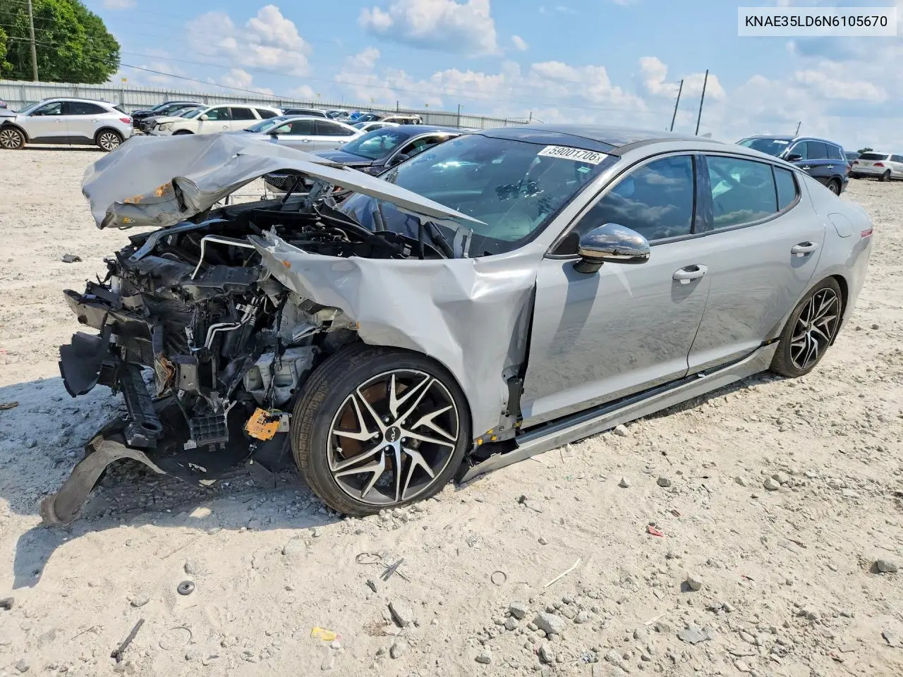 2022 Kia Stinger Gt Line VIN: KNAE35LD6N6105670 Lot: 59001706
