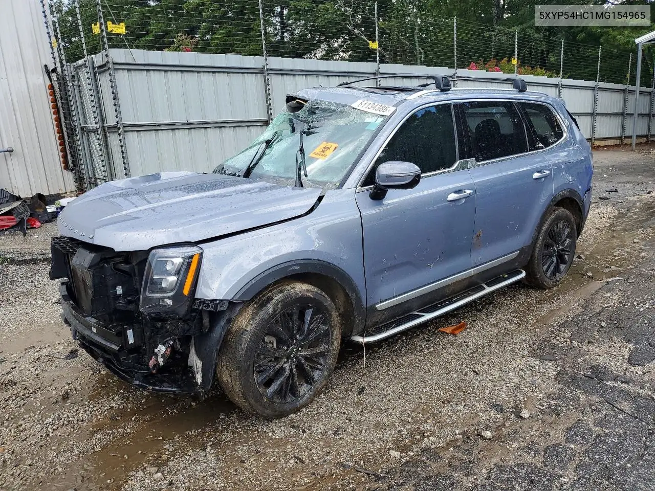 2021 Kia Telluride Sx VIN: 5XYP54HC1MG154965 Lot: 61134386
