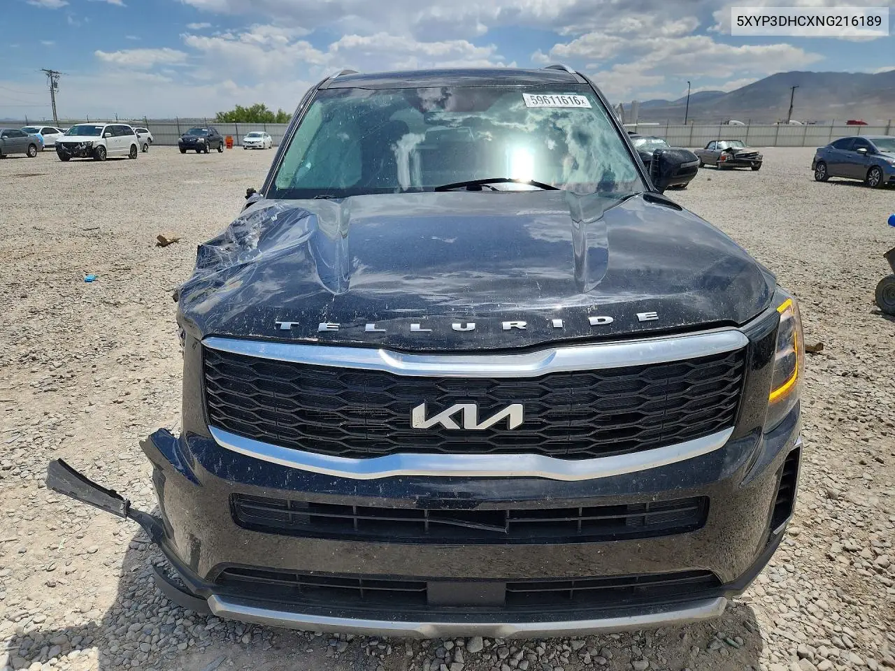 2022 Kia Telluride Ex VIN: 5XYP3DHCXNG216189 Lot: 59611616
