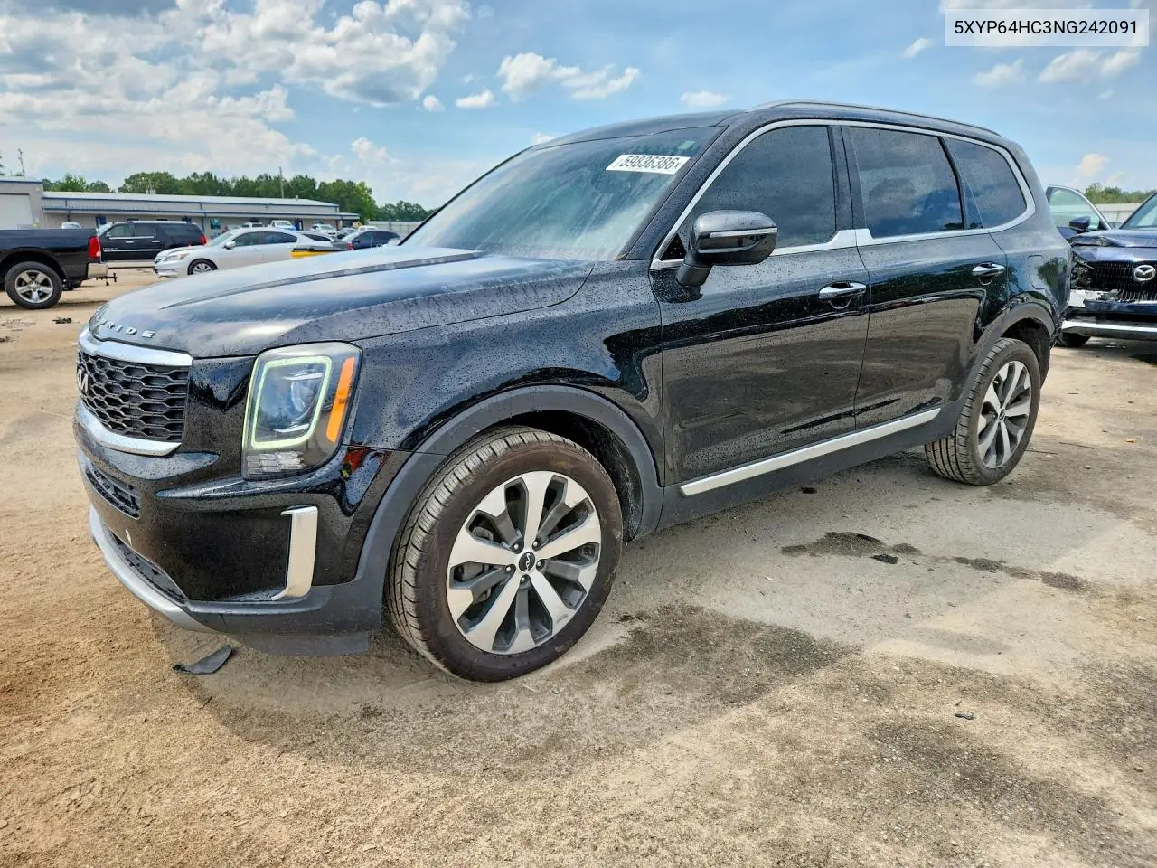 2022 Kia Telluride S VIN: 5XYP64HC3NG242091 Lot: 59836386