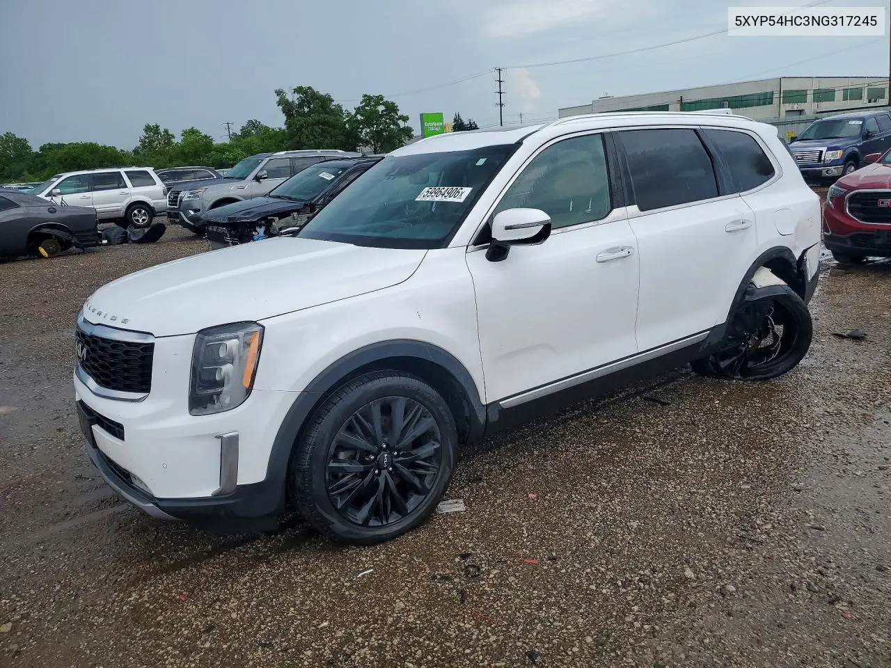 2022 Kia Telluride Sx VIN: 5XYP54HC3NG317245 Lot: 59964906