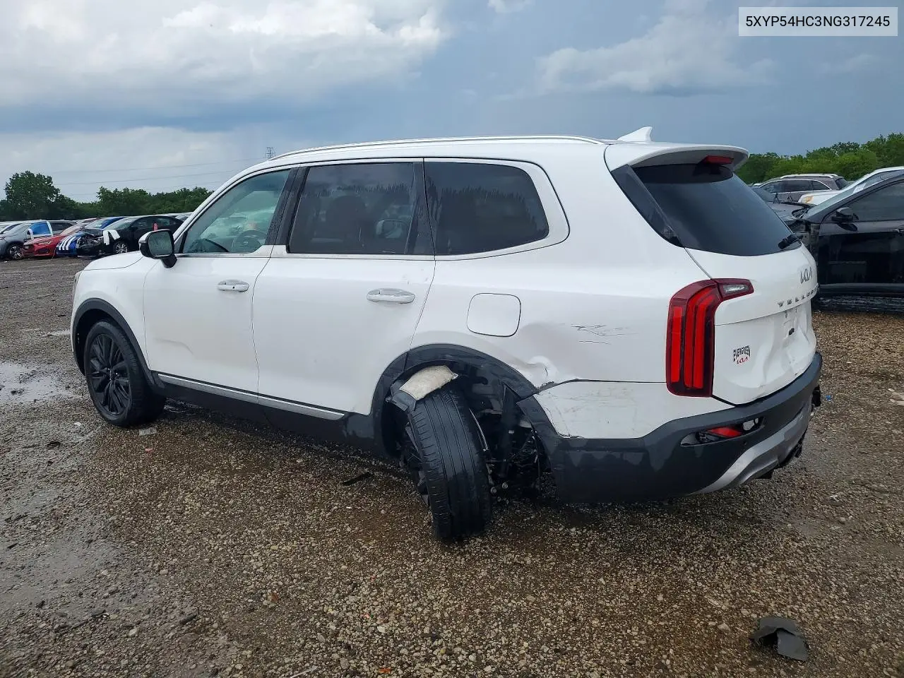 2022 Kia Telluride Sx VIN: 5XYP54HC3NG317245 Lot: 59964906
