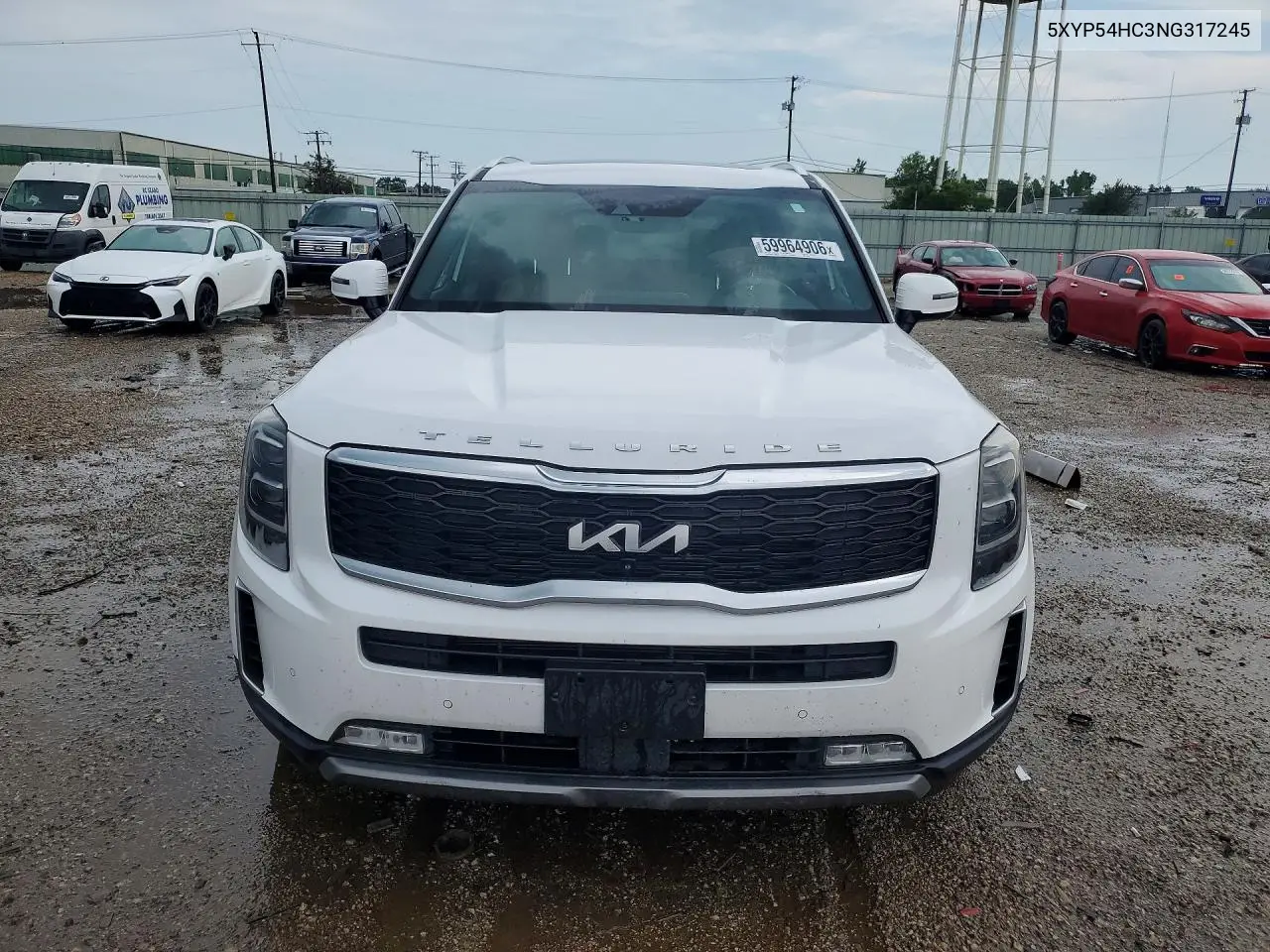2022 Kia Telluride Sx VIN: 5XYP54HC3NG317245 Lot: 59964906
